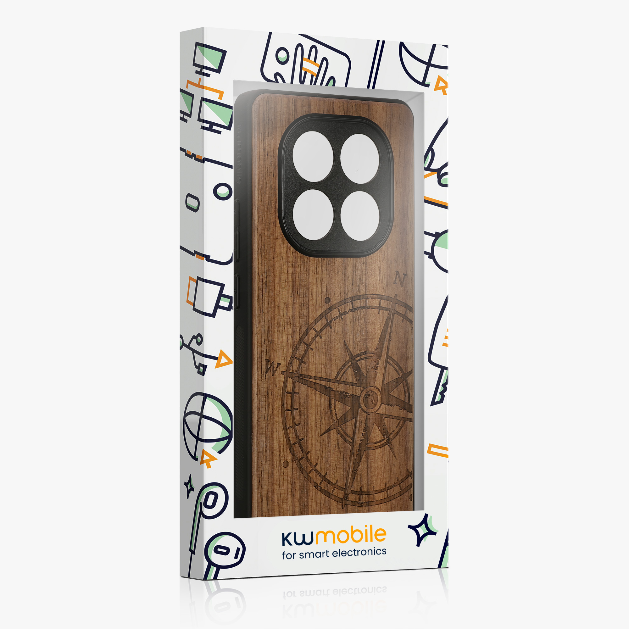 Dřevěný kryt Xiaomi Redmi Note 14 Pro 5G TPU nárazník tmavě hnědá kwmobile