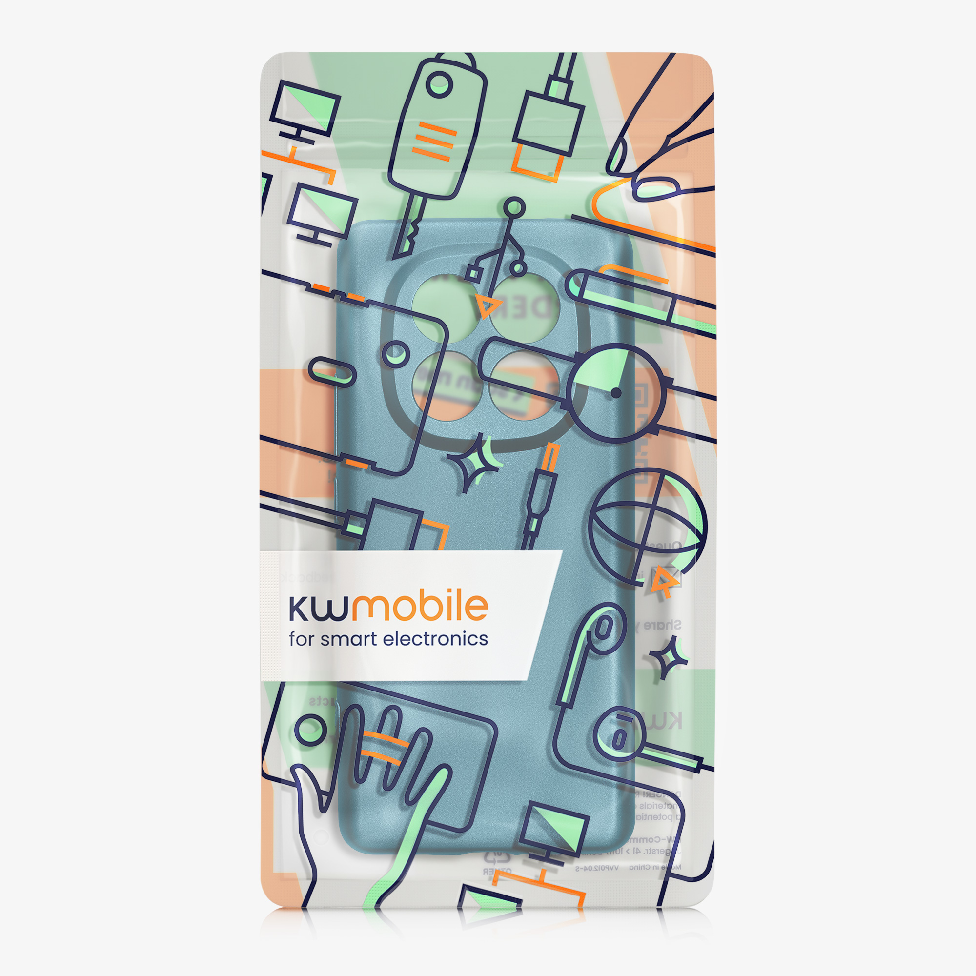 Kryt Xiaomi Redmi Note 14 Pro+ 5G metalický TPU metalická karibská modrá kwmobile