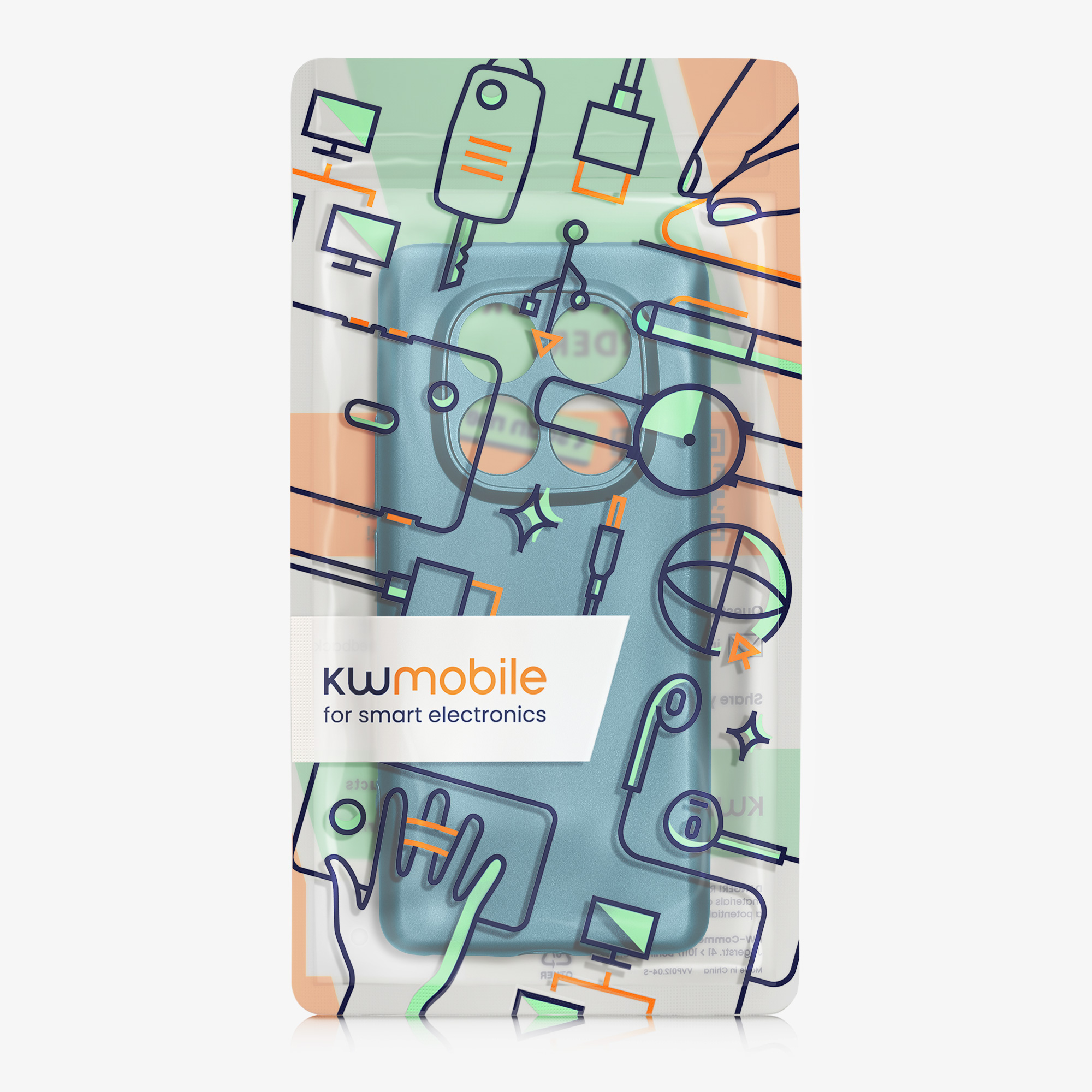 Kryt Xiaomi Redmi Note 14 Pro 5G metalický TPU metalická karibská modrá kwmobile