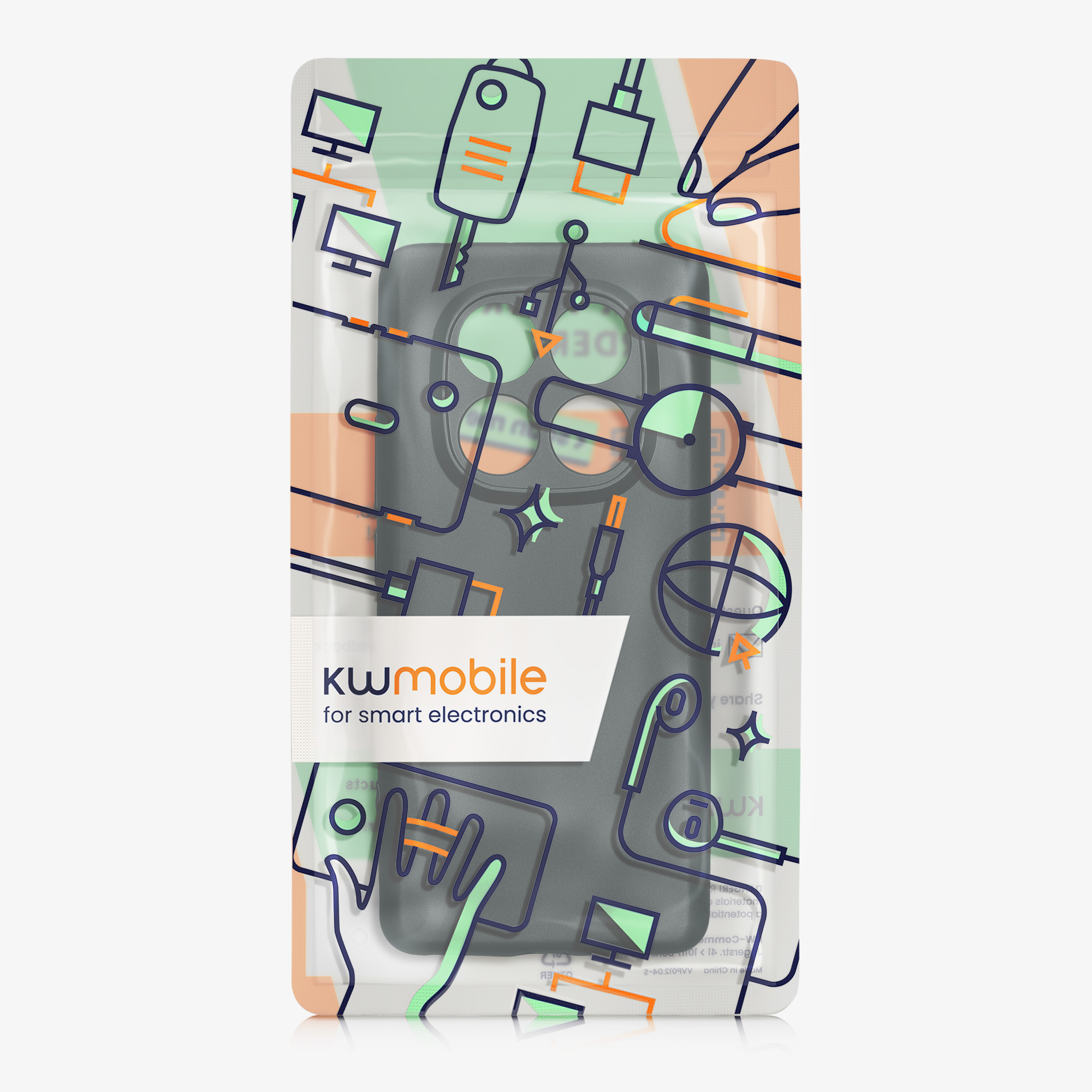 Kryt Xiaomi Redmi Note 14 Pro 5G metalický TPU metalická modrozelená kwmobile
