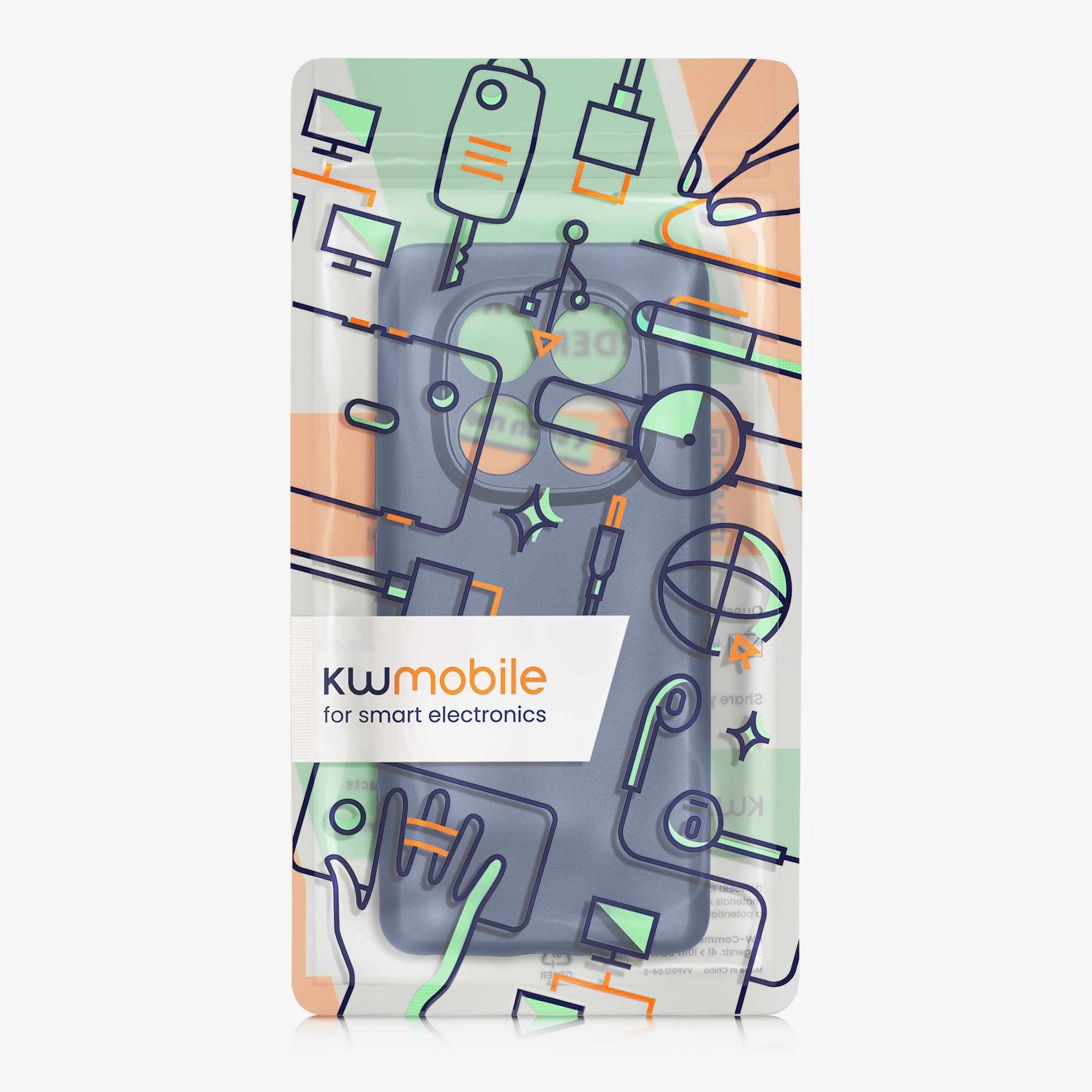 Kryt Xiaomi Redmi Note 14 Pro 5G metalický TPU modrá kwmobile