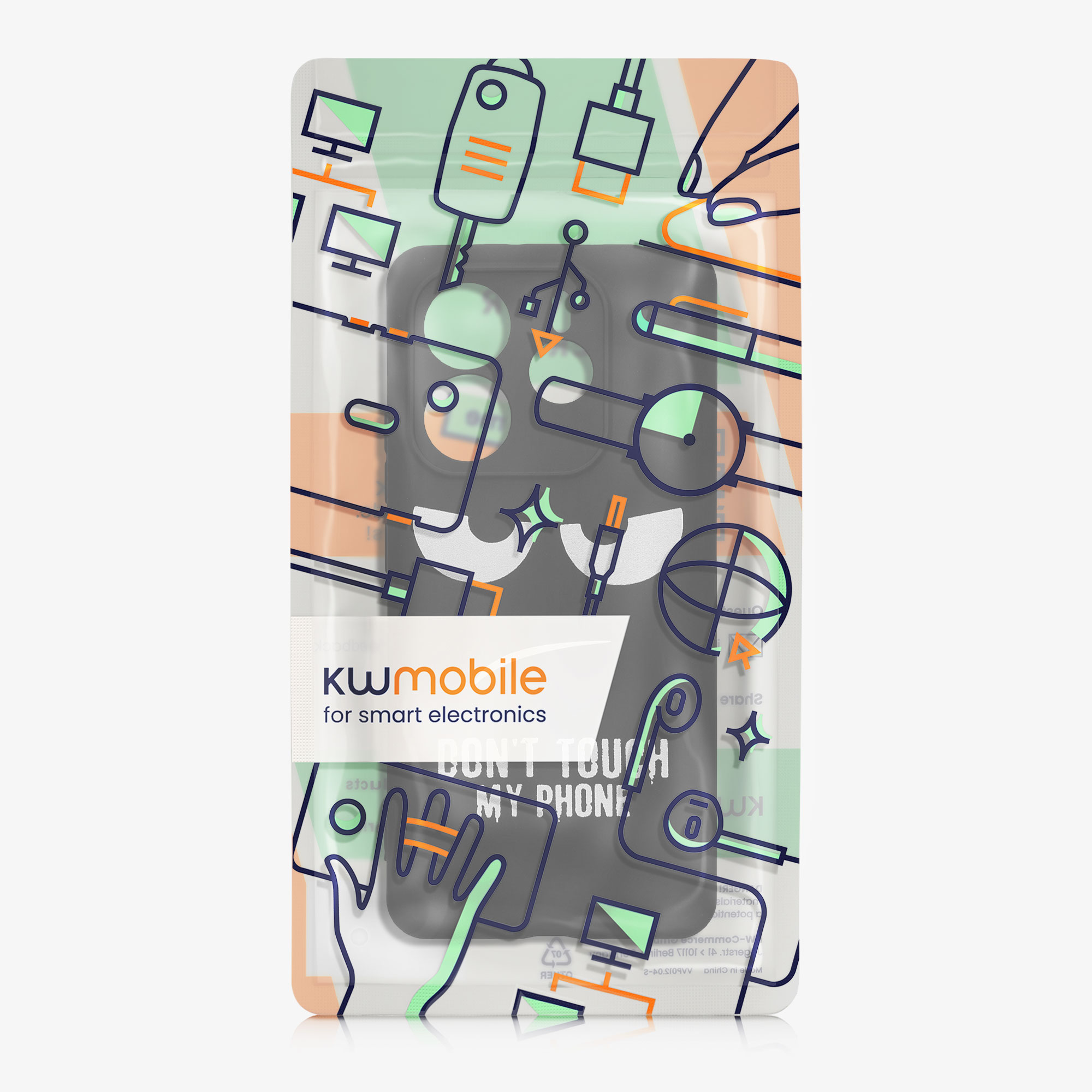Kryt Xiaomi Redmi Note 14 5G (Not for 4G) Don't Touch TPU bílá/černá kwmobile