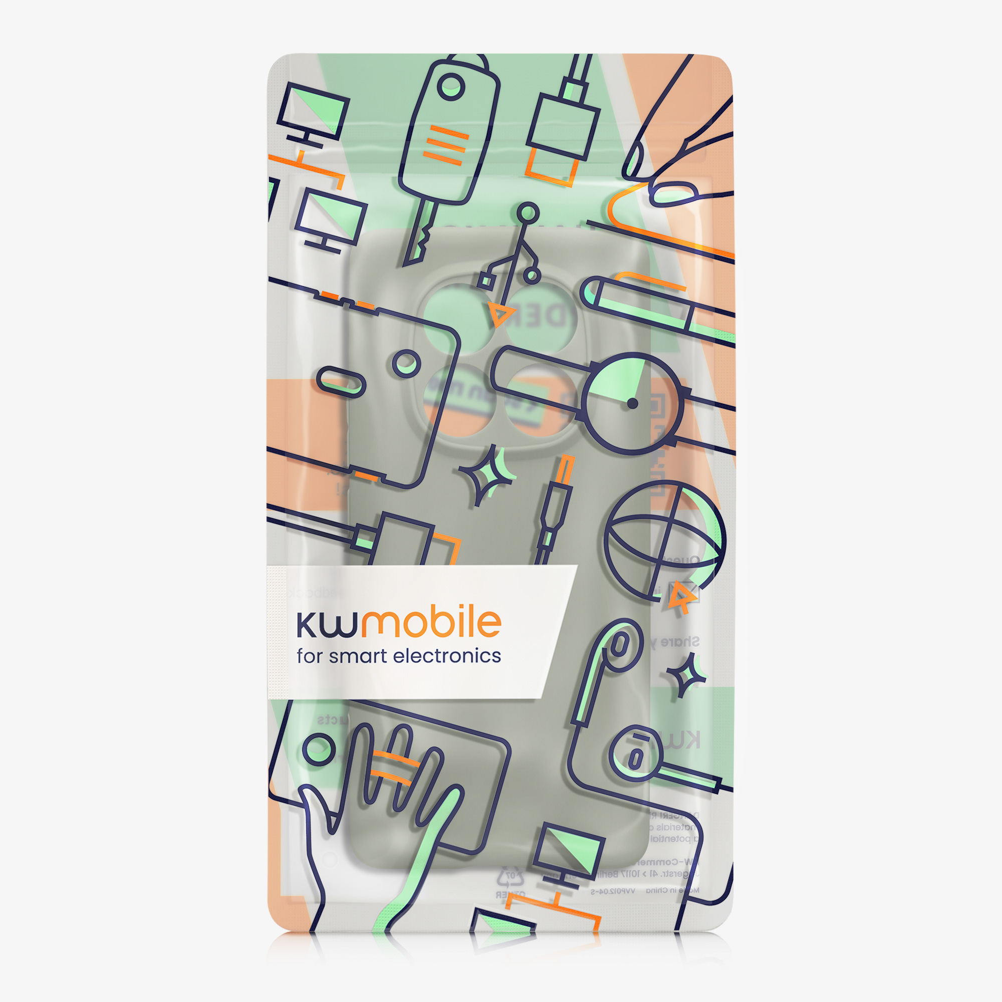 Kryt Xiaomi Redmi Note 14 Pro 4G silikonový TPU šedozelená kwmobile
