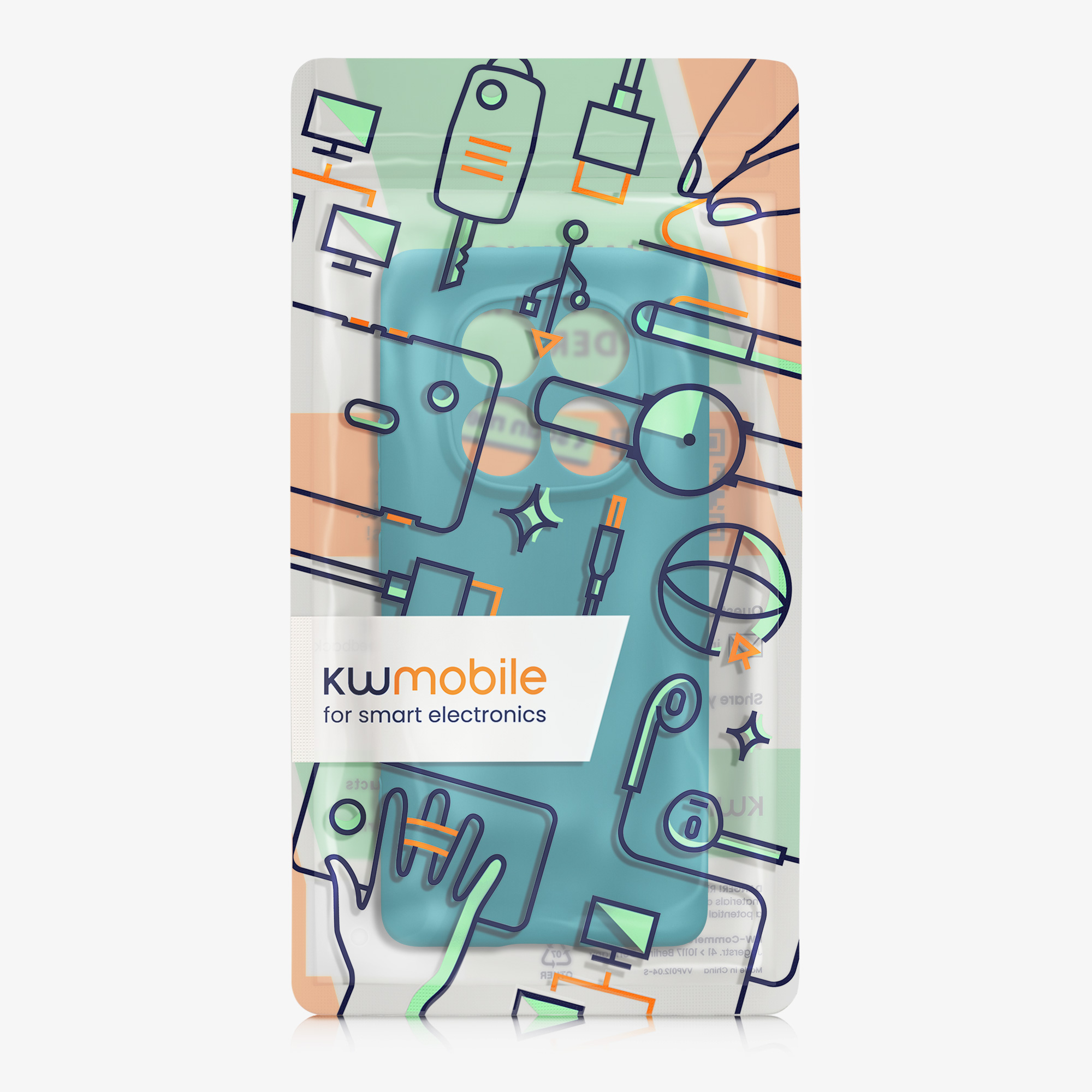 Kryt Xiaomi Redmi Note 14 Pro 4G silikonový TPU modrozelená matná kwmobile