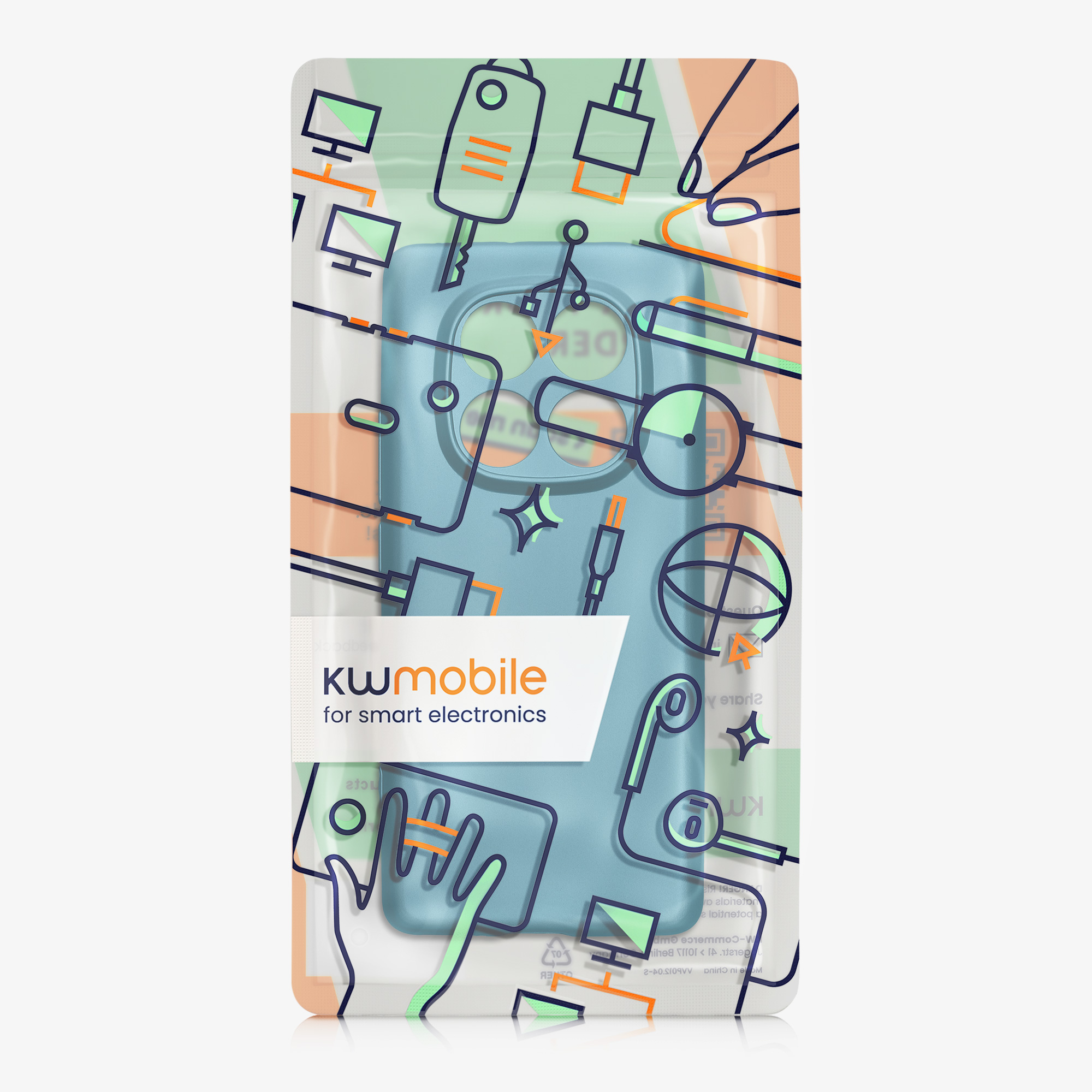 Kryt Xiaomi Redmi Note 14 Pro 4G metalický TPU metalická karibská modrá kwmobile