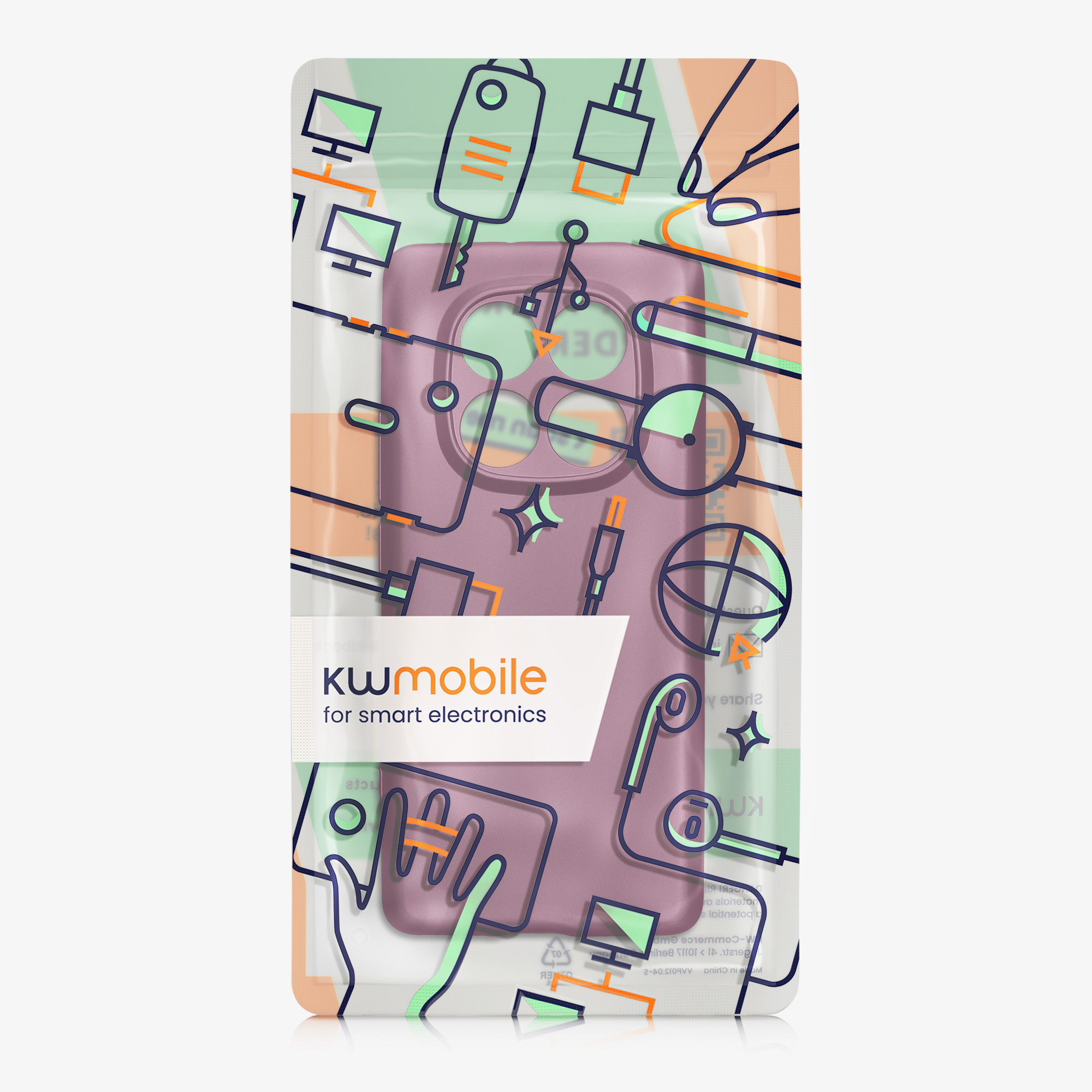 Kryt Xiaomi Redmi Note 14 Pro 4G metalický TPU levandulová kwmobile