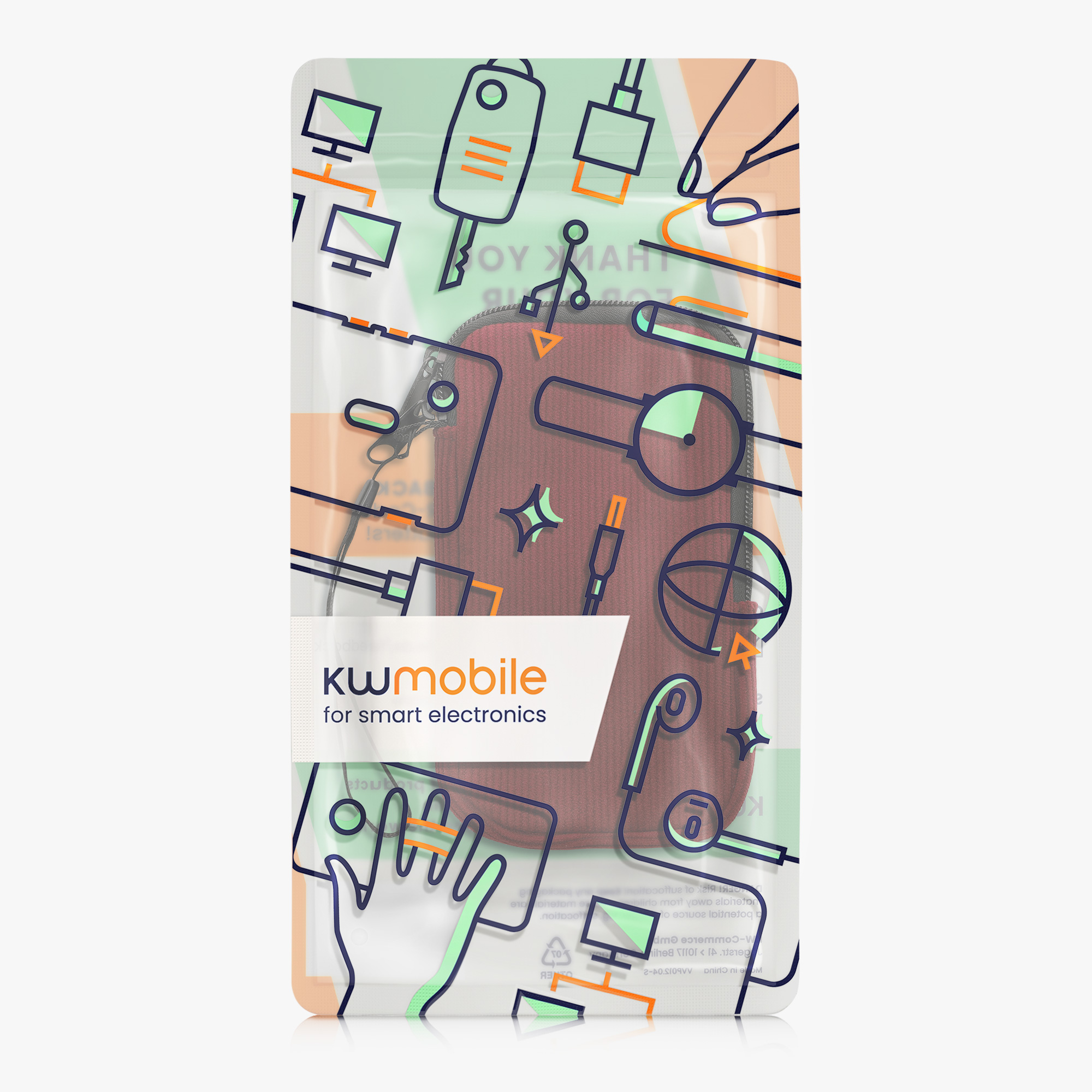 kwmobile univerzální pouzdro na mobil, neopren, Tawny červená