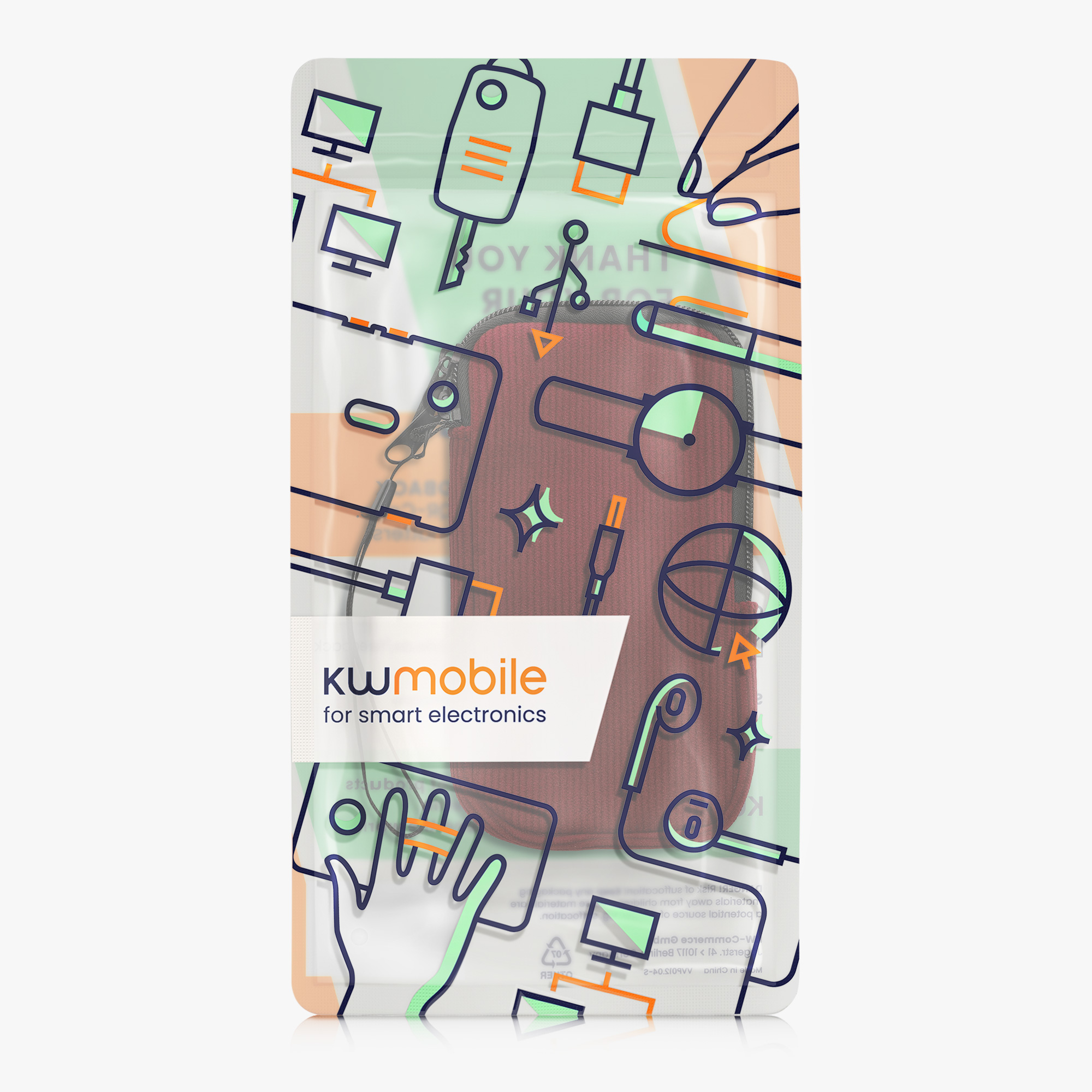 Univerzální pouzdro kwmobile na mobil XL (17,2 x 8,4 cm) - červenohnědá