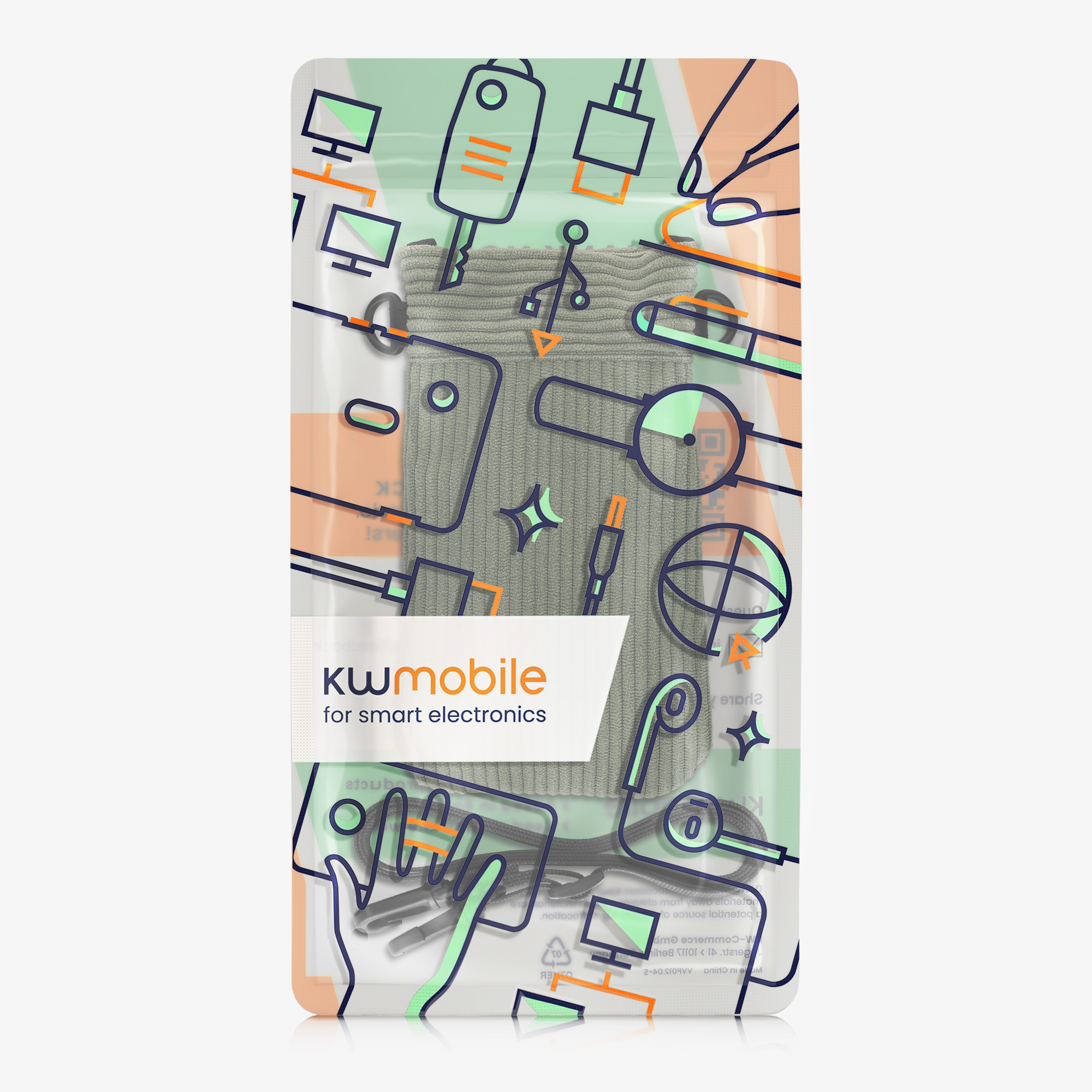 Univerzální pouzdro kwmobile na mobil - šedozelená