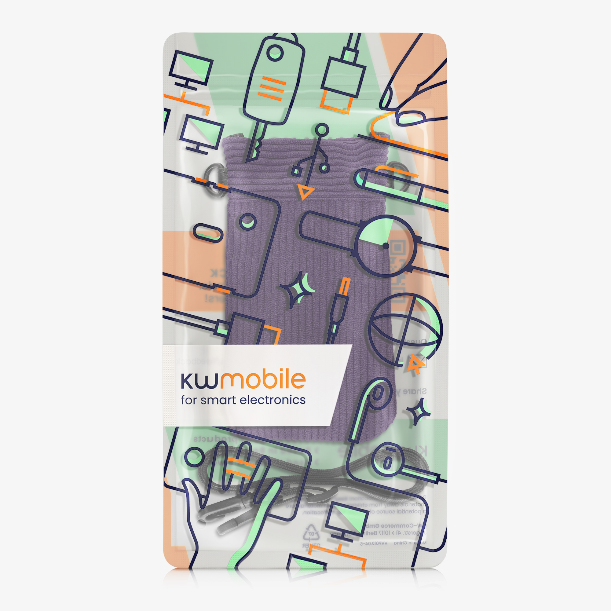 Univerzální pouzdro kwmobile na mobil - fialová