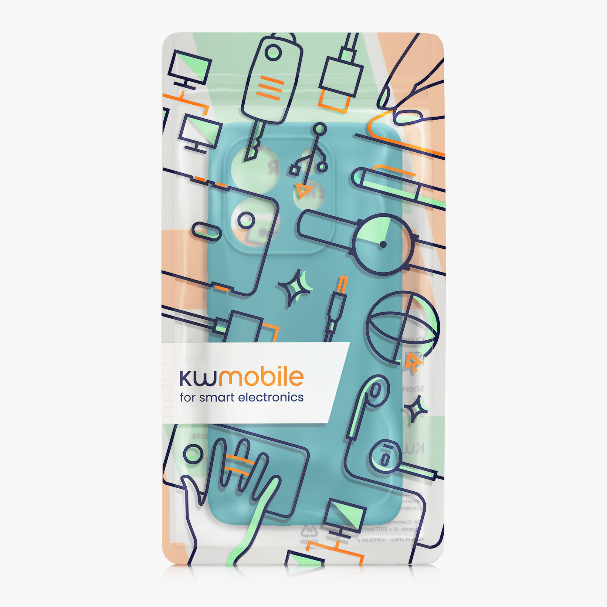 Kryt Xiaomi Redmi Note 14 4G (Not for 5G) silikonový TPU modrozelená matná kwmobile