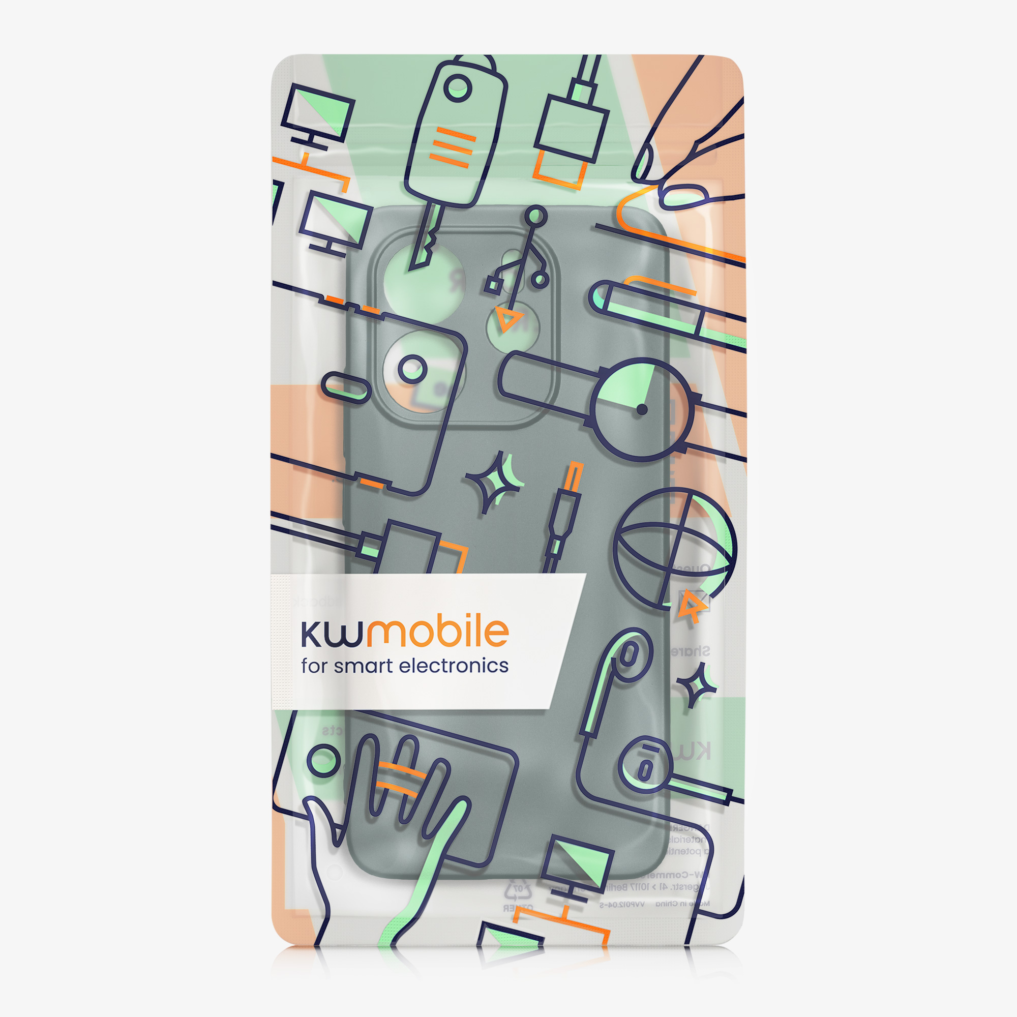 Kryt Xiaomi Redmi Note 14 4G (Not for 5G) metalický TPU metalická modrozelená kwmobile