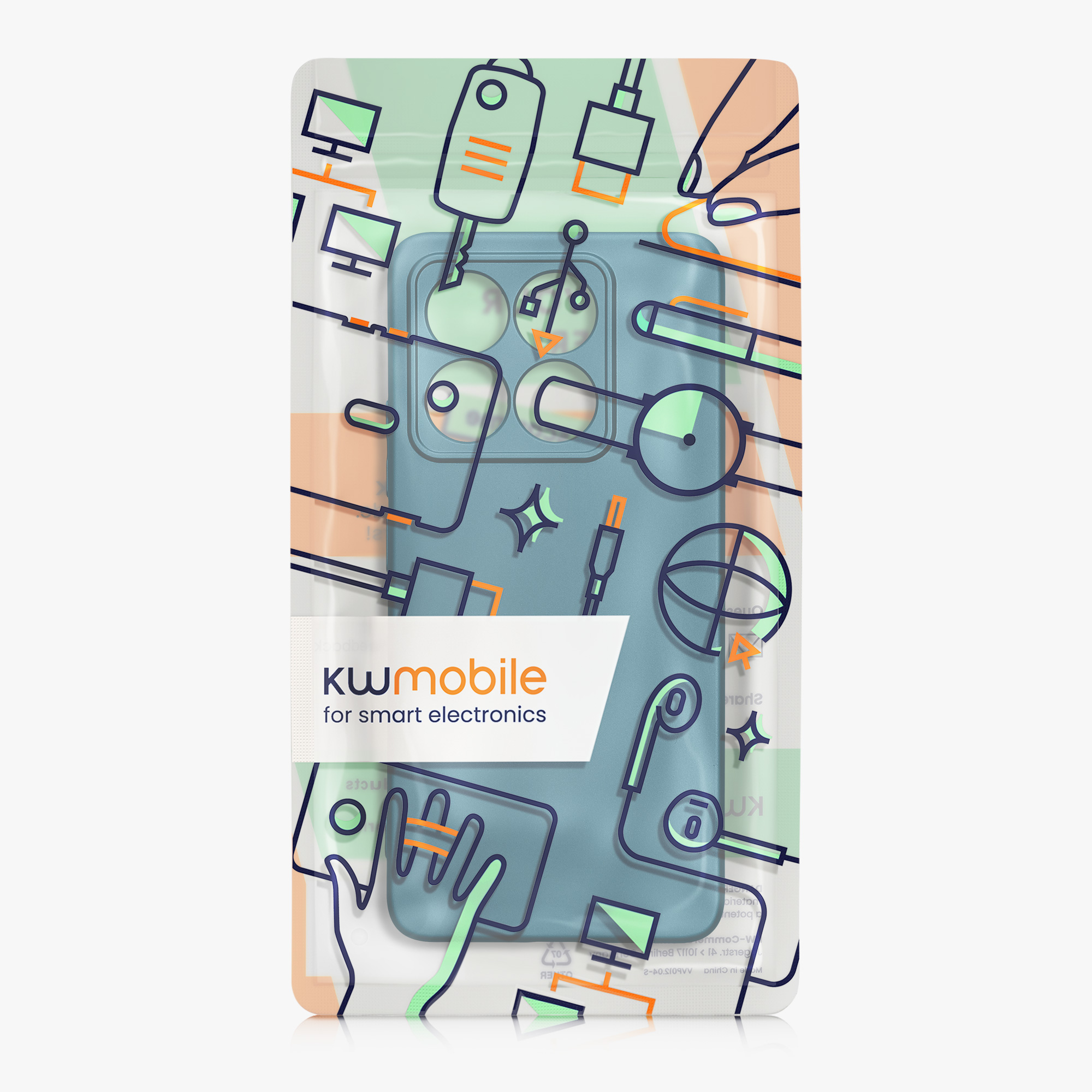 Kryt na mobil Xiaomi 14T kwmobile Metallic TPU metalická karibsky modrá