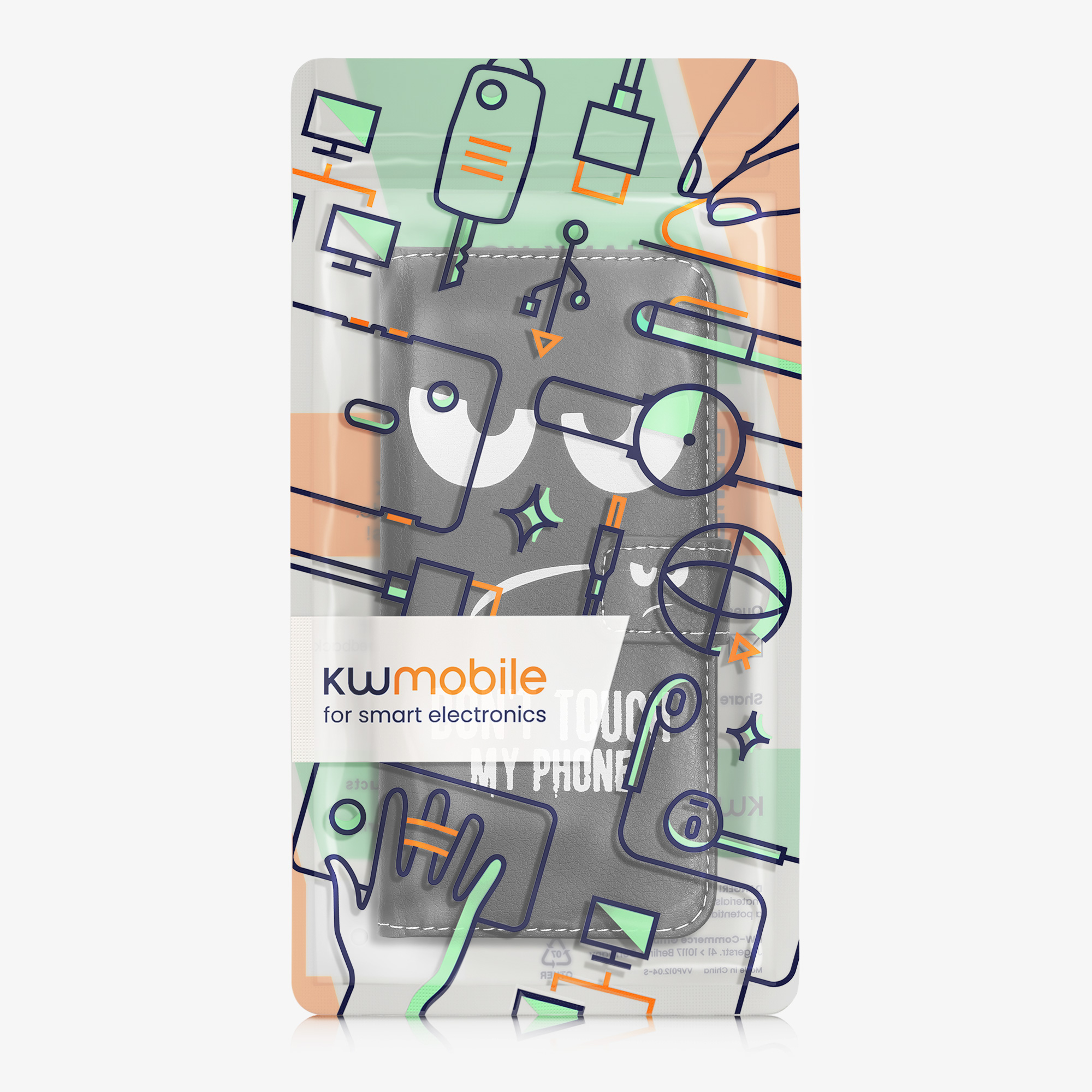 Kryt Xiaomi Redmi 13 přihrádka karta TPU bílá/černá - motiv "Don't Touch My Phone" kwmobile