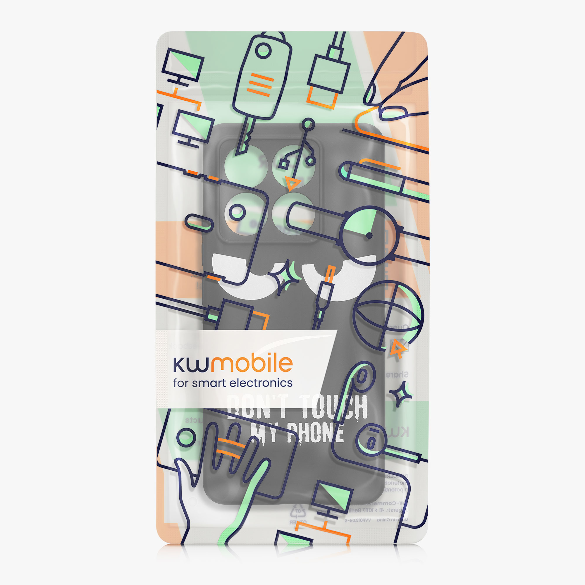 Kryt na mobil Xiaomi 14T kwmobile Don't Touch My Phone bílá / černá