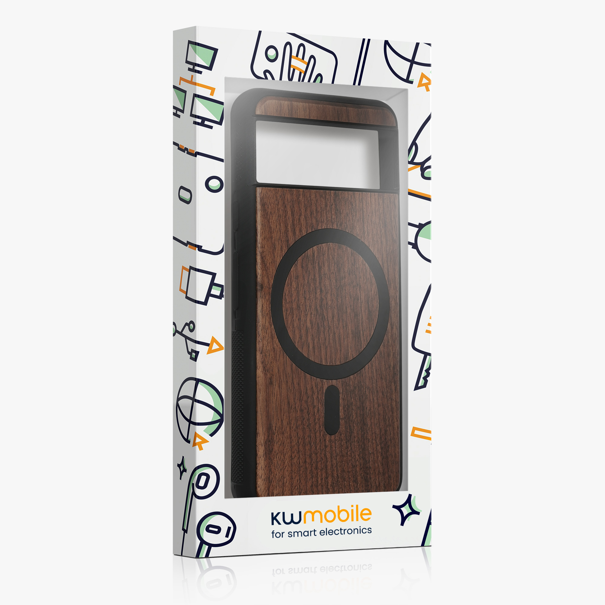 TPU kryt kwmobile Google Pixel 8 - Dark Brown wood