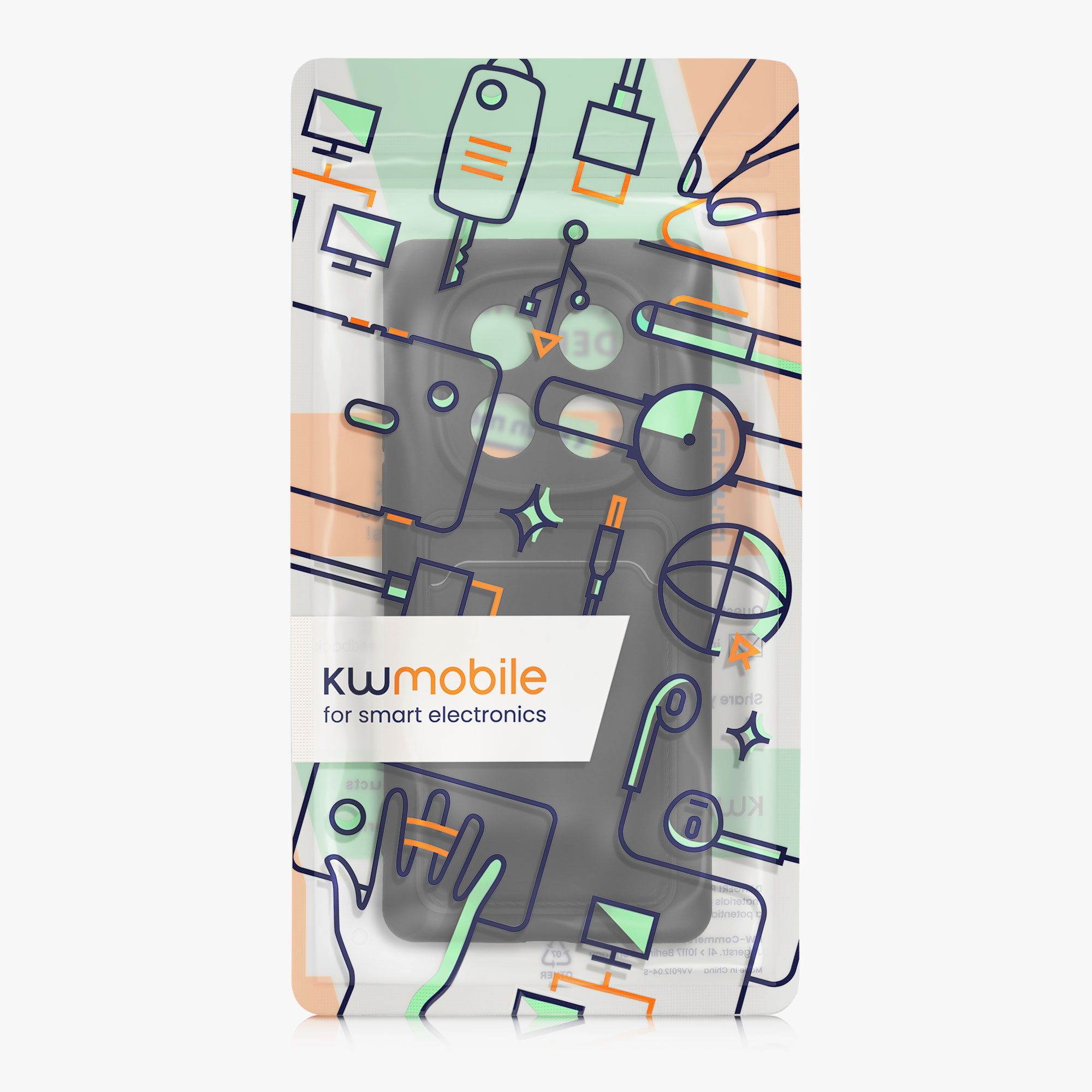 Kryt Xiaomi Redmi Note 14 Pro 5G přihrádka karta TPU černá matná kwmobile