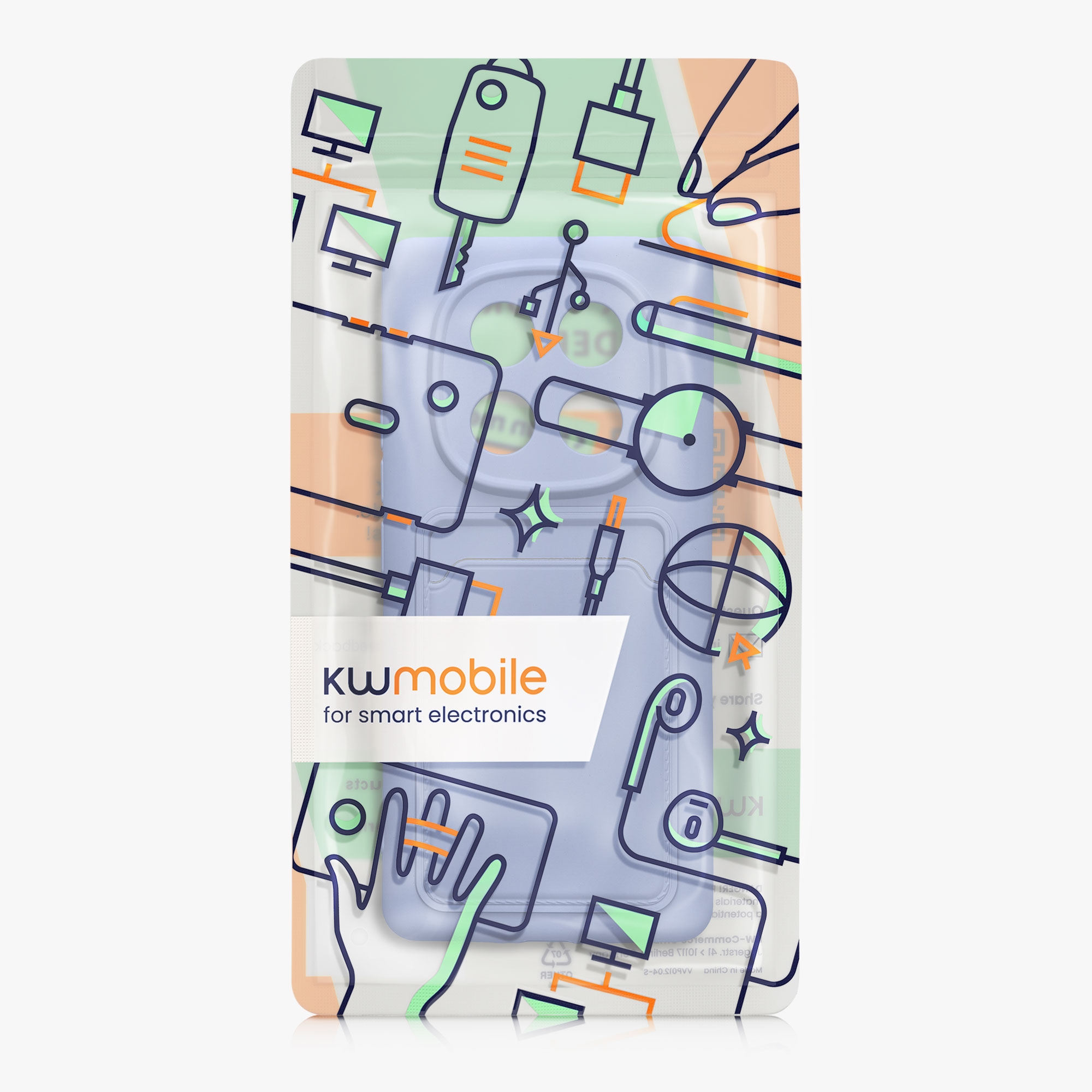 Kryt Xiaomi Redmi Note 14 Pro 5G přihrádka karta TPU levandulová kwmobile
