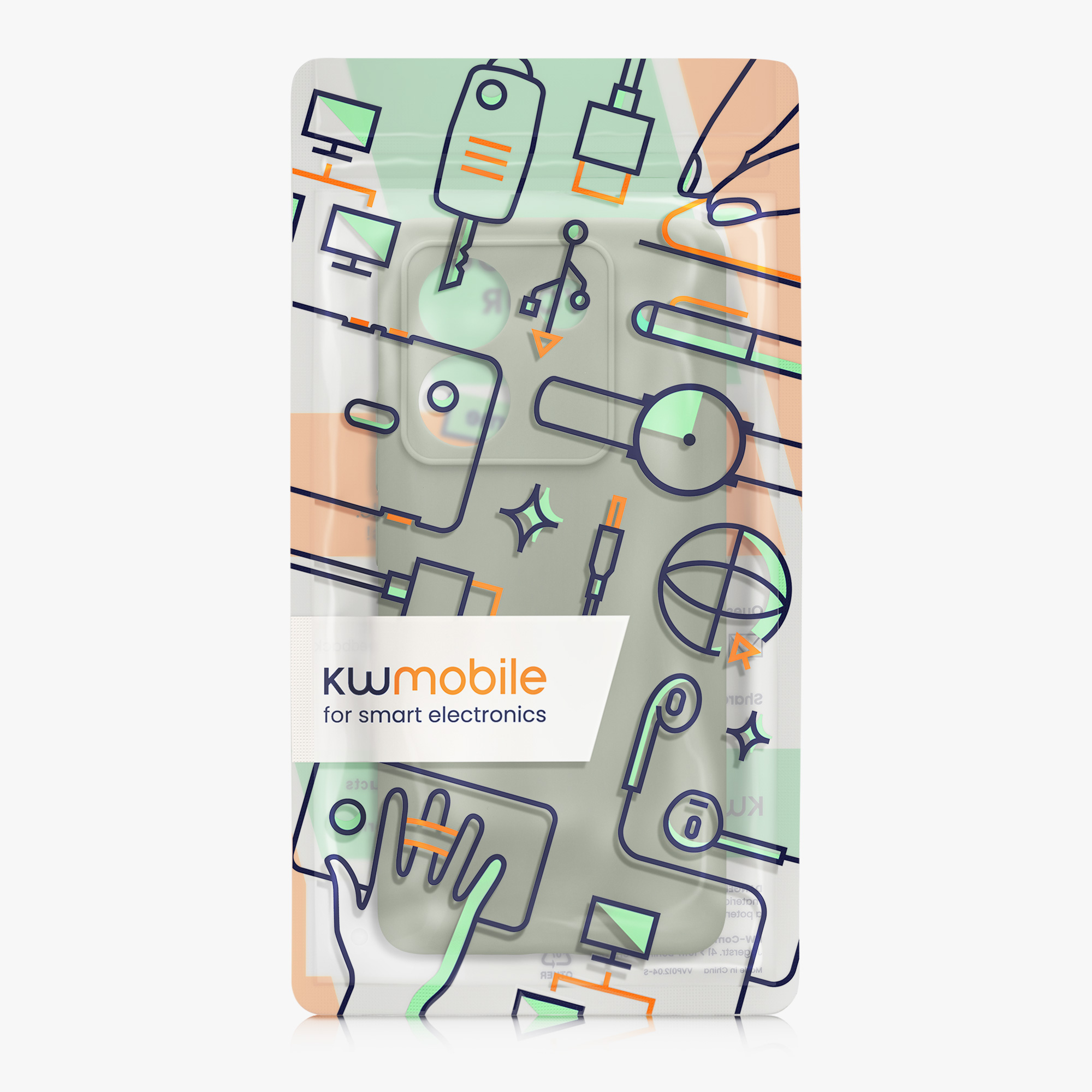 Kryt Xiaomi Poco M7 pro 5G silikonový TPU šedozelená kwmobile