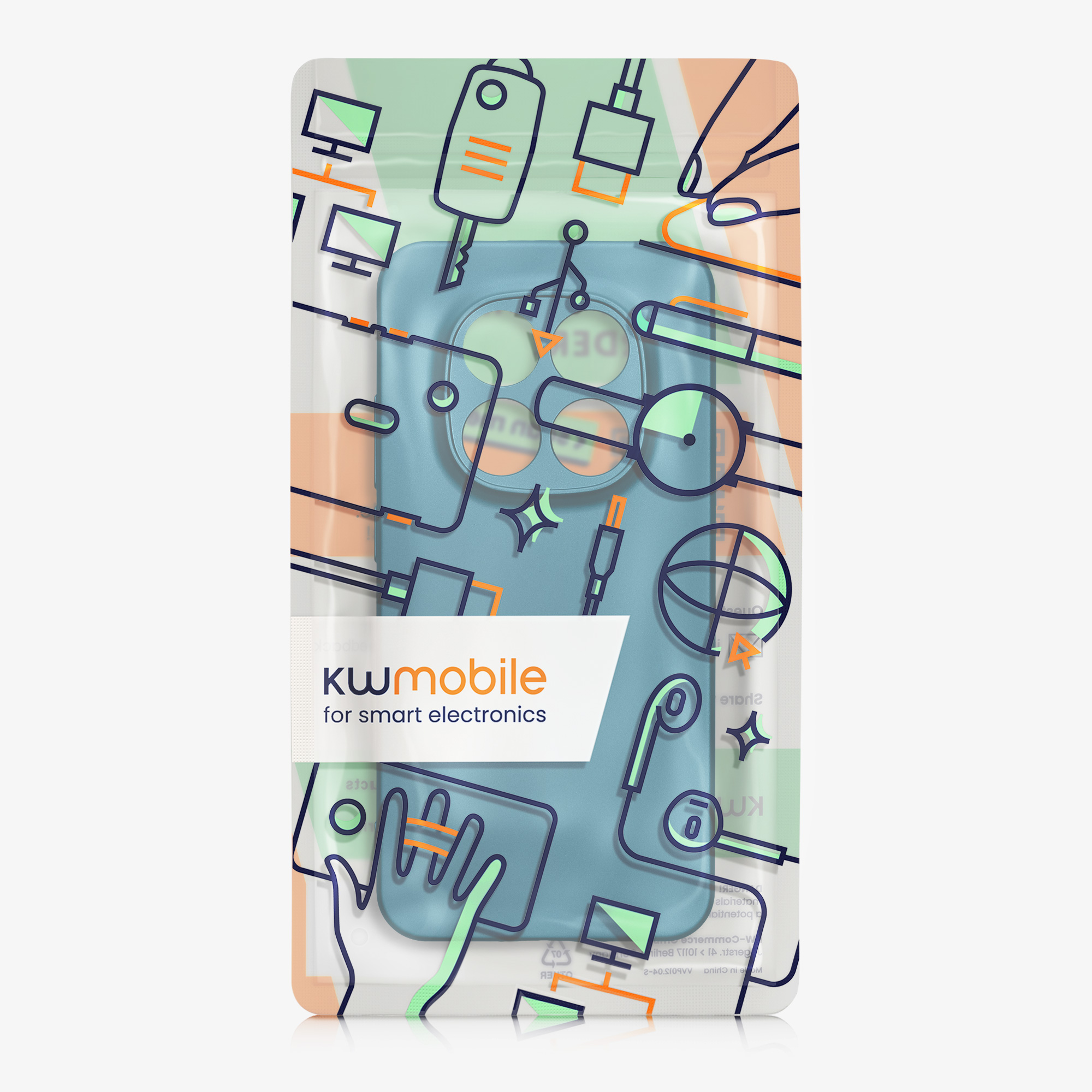 Metalický TPU kryt kwmobile pro Xiaomi Redmi Note 15 Pro 5G - metalická karibská modrá