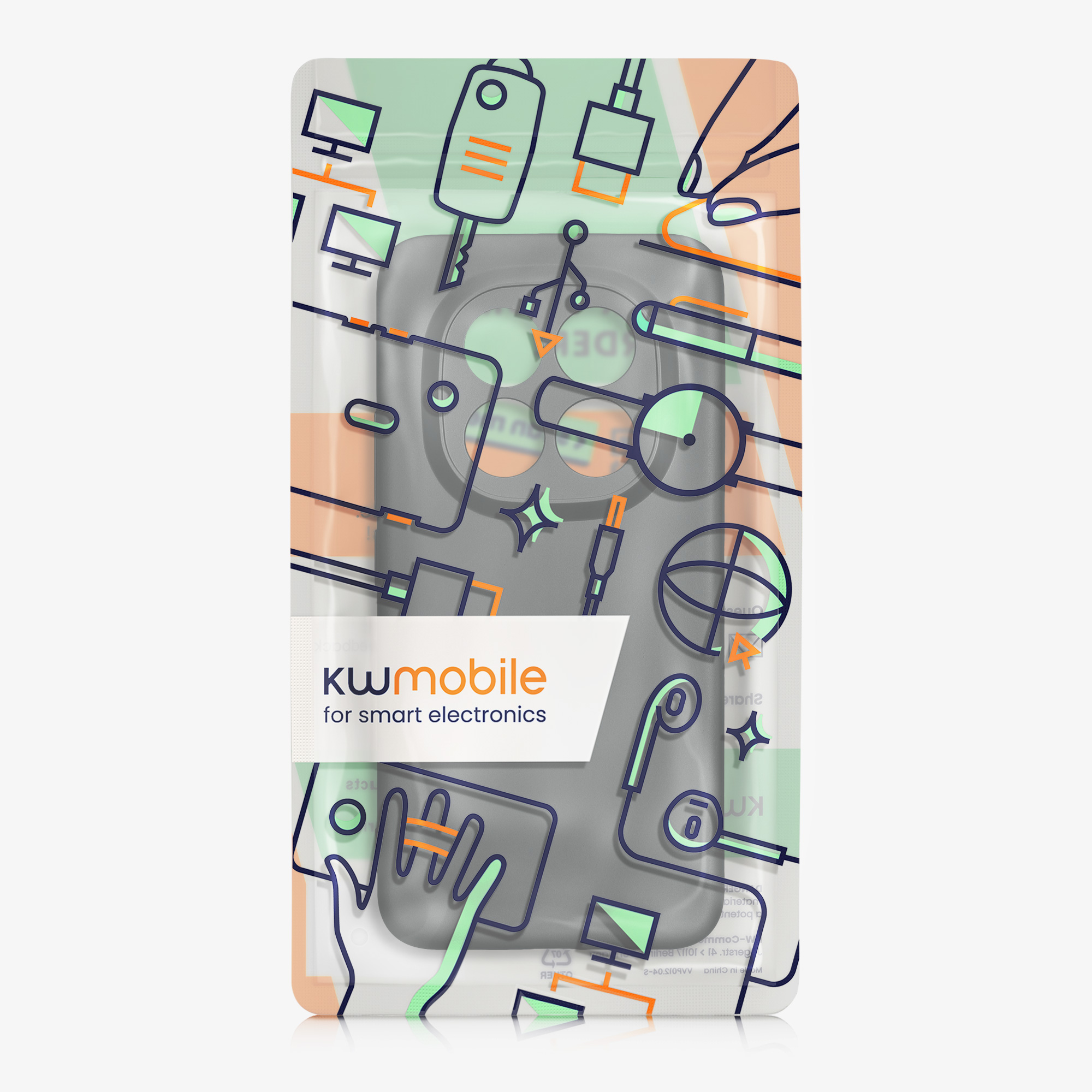 Metalický TPU kryt kwmobile pro Xiaomi Redmi Note 15 Pro+ 5G / Poco M8 Pro 5G - metalická šedá