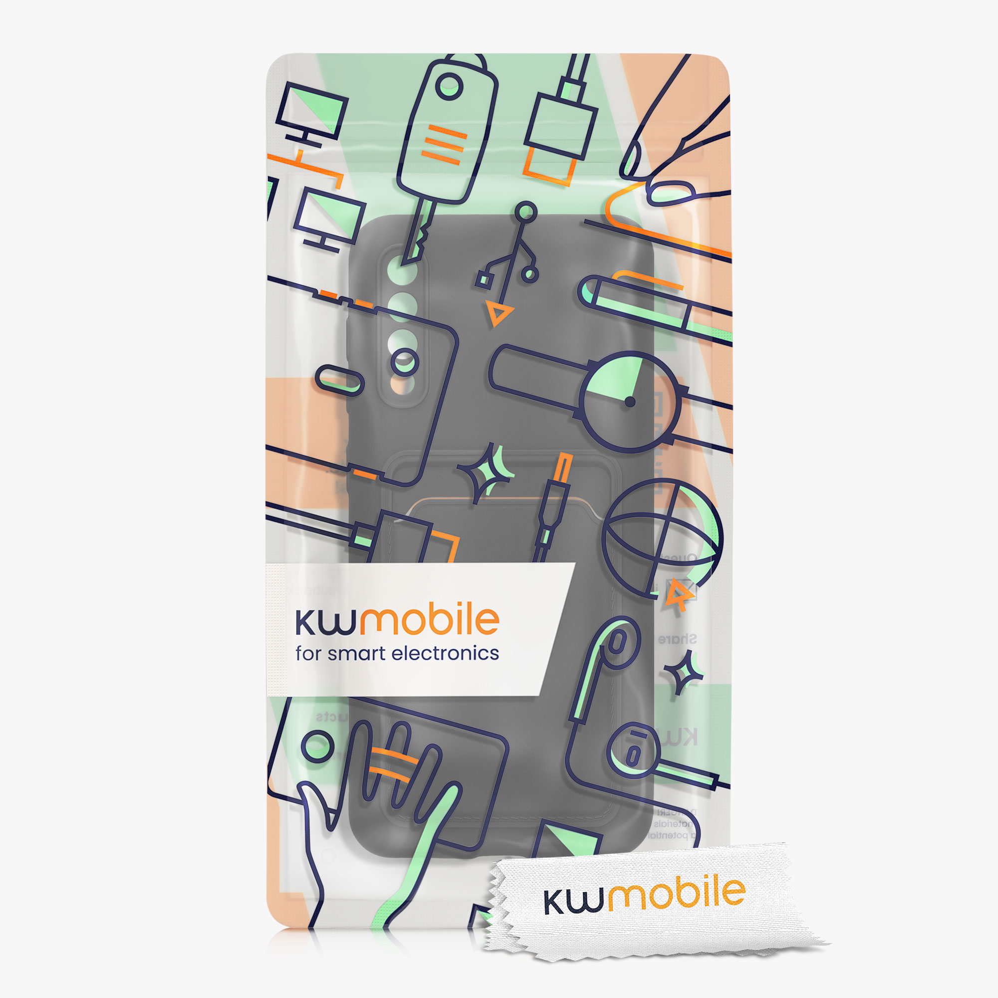 Kryt na mobil Samsung Galaxy A50 kwmobile TPU s přihrádkou na kartu Černá