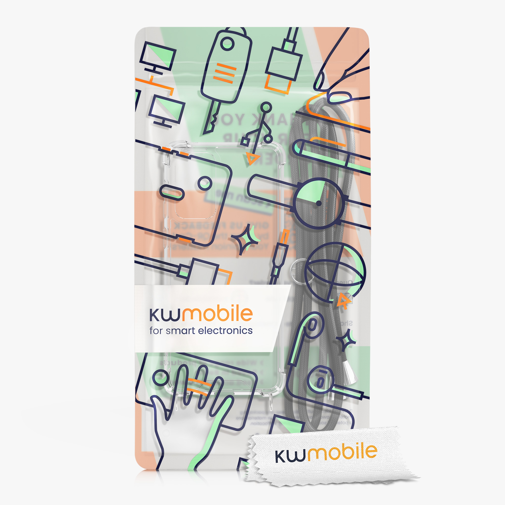 Crossbody kryt na mobil Galaxy S23 FE kwmobile černá / transparentní