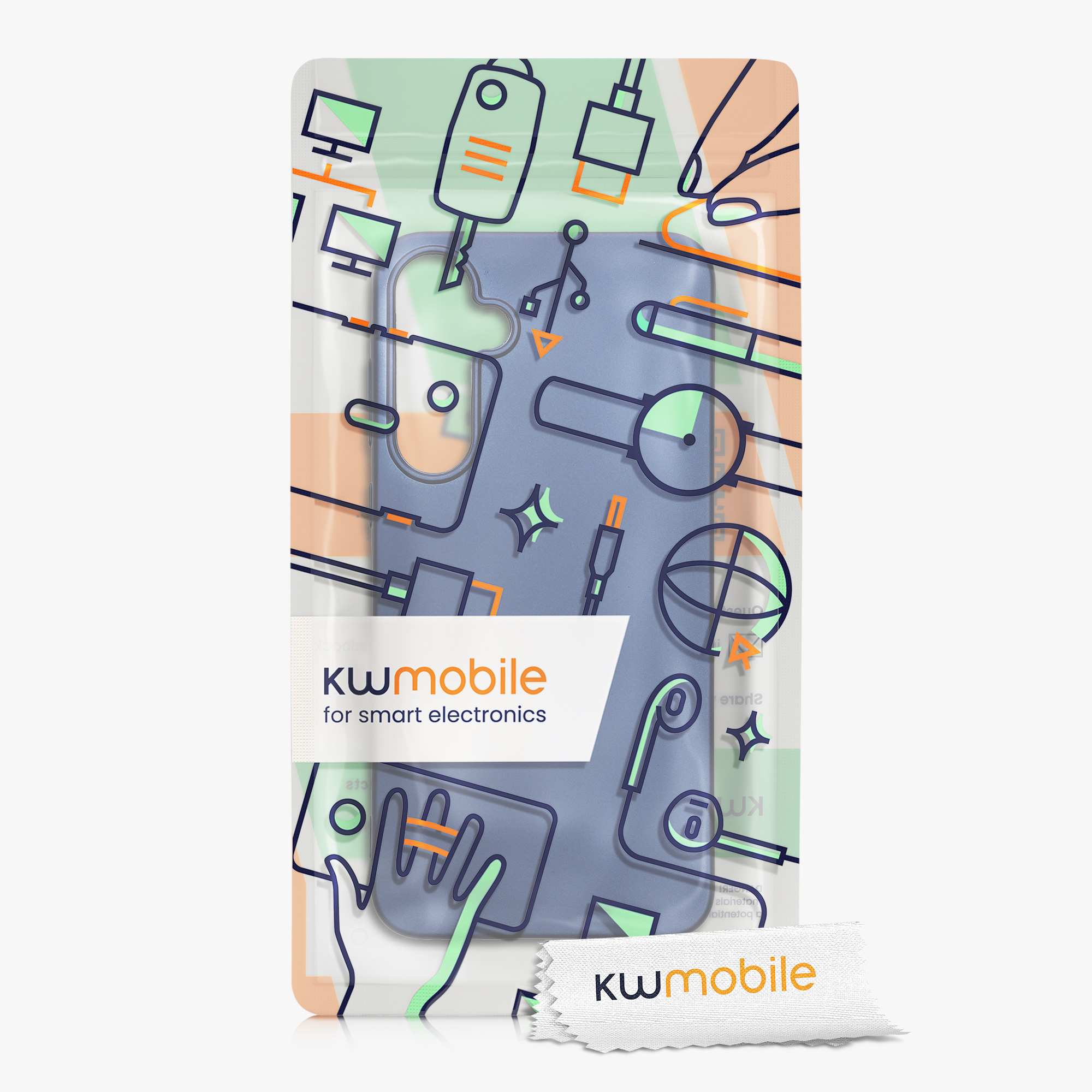 Kryt na mobil Samsung Galaxy A55 5G kwmobile TPU metalický Metalická modrá