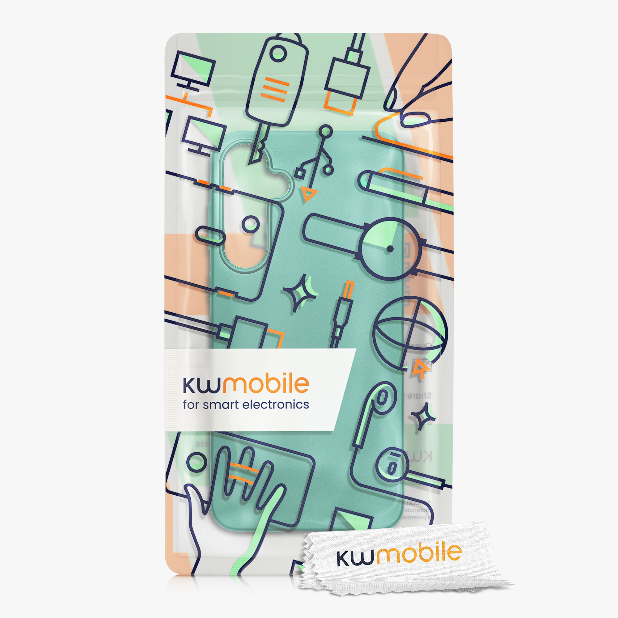 Kryt na mobil Samsung Galaxy A55 5G kwmobile TPU metalický Tmavě metalická zelená