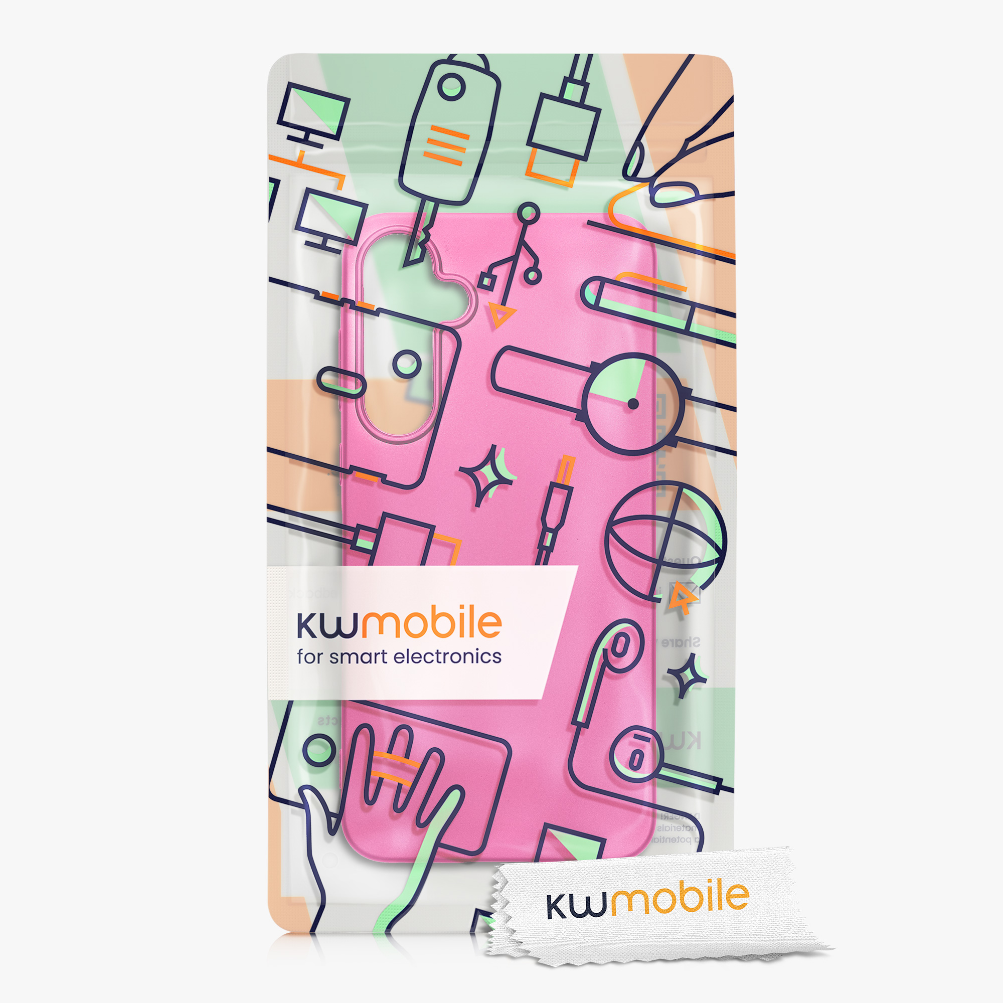 Kryt na mobil Samsung Galaxy A55 5G kwmobile TPU metalický Metalická růžová