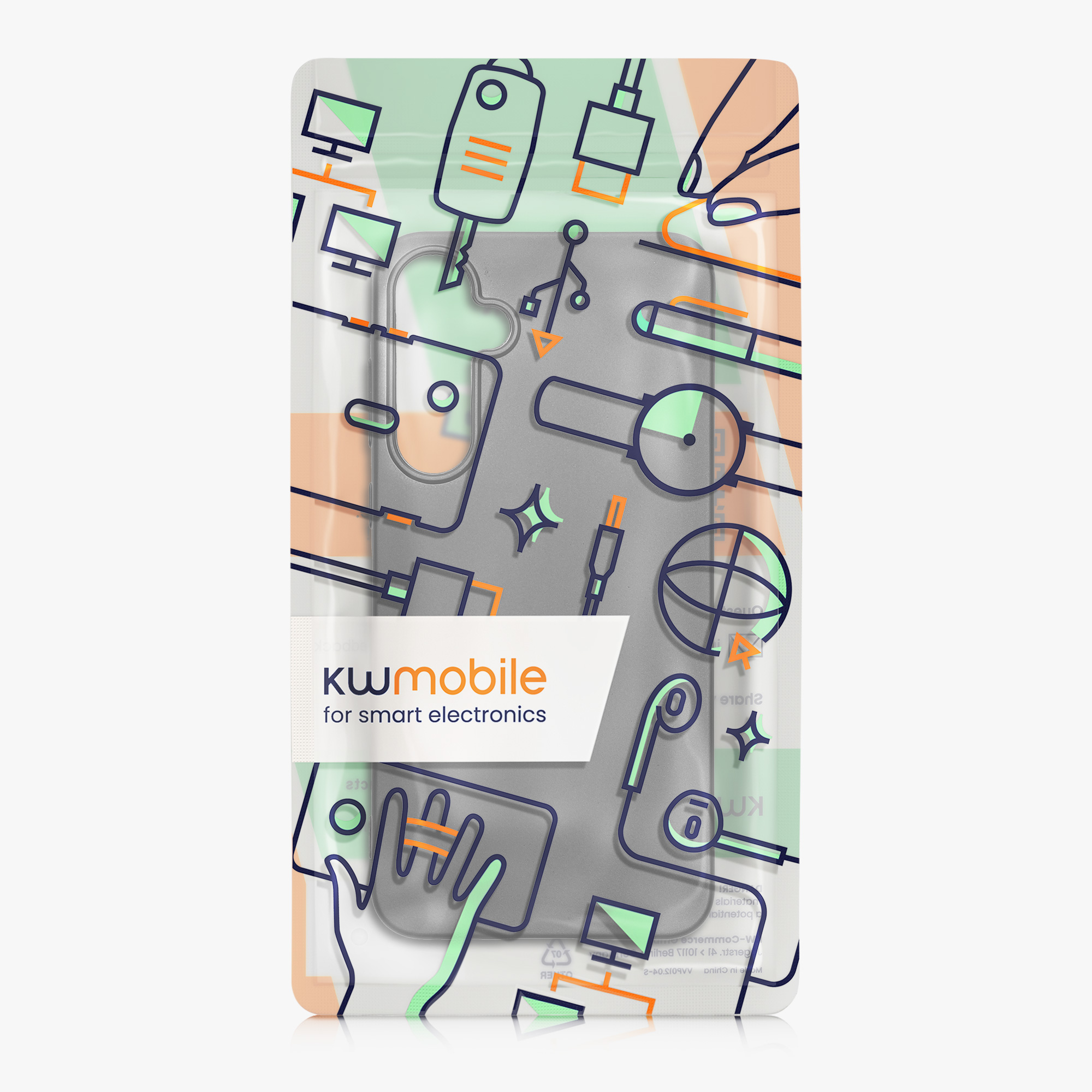 Kryt na mobil Samsung Galaxy A55 5G kwmobile TPU metalický Metalická šedá