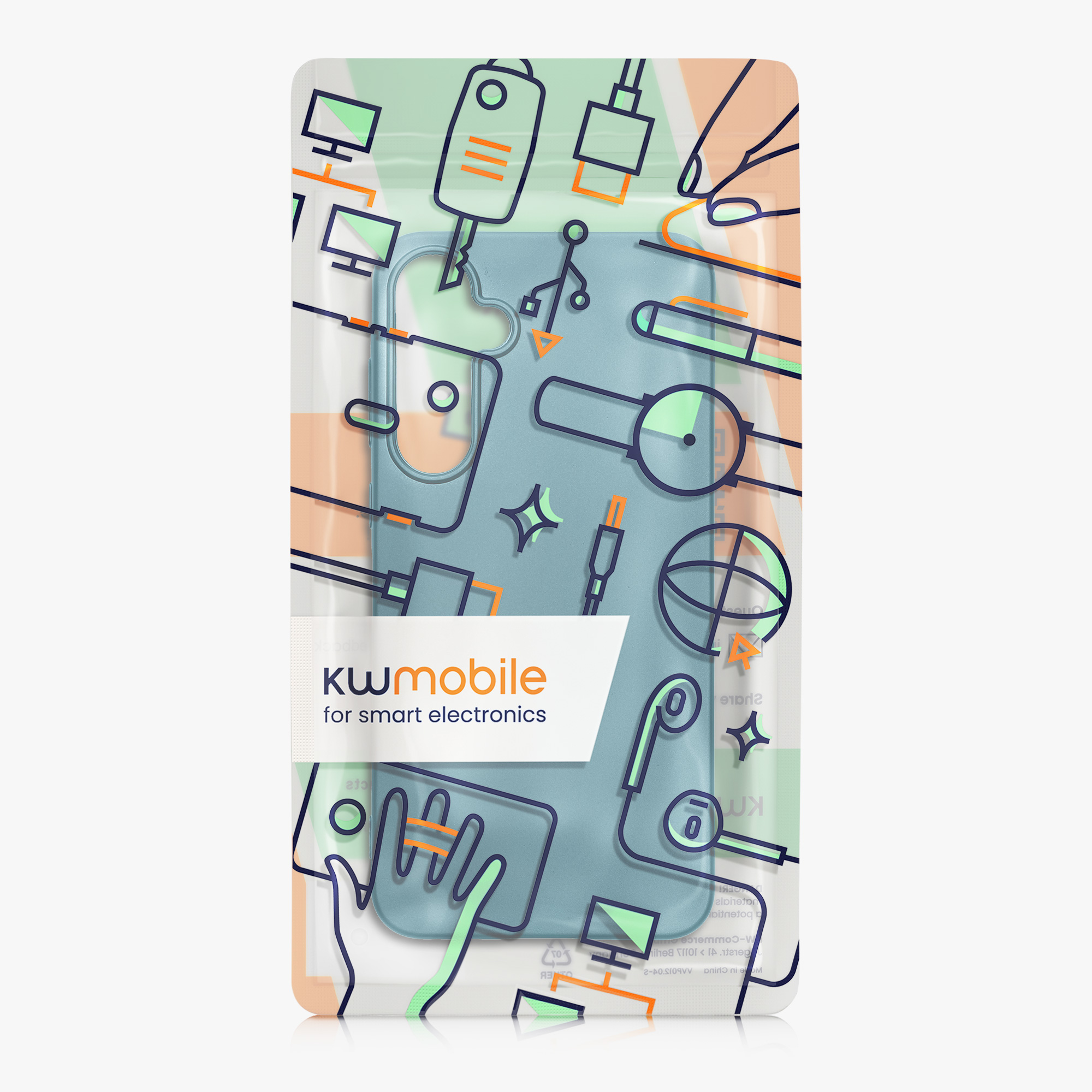 Kryt na mobil Samsung Galaxy A55 5G kwmobile TPU metalický Metalická karibská modrá