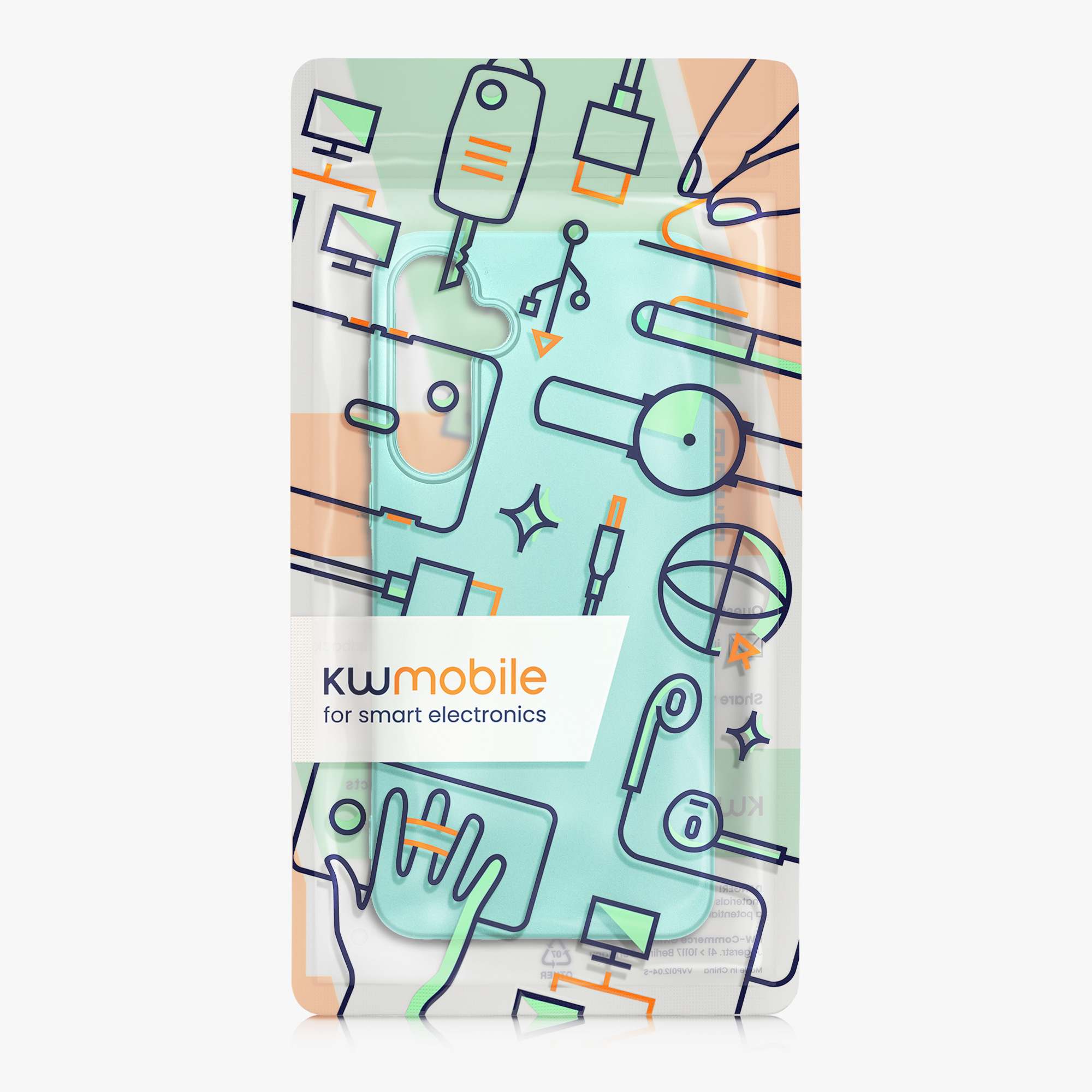 Kryt na mobil Samsung Galaxy A55 5G kwmobile TPU metalický Metalická tyrkysová