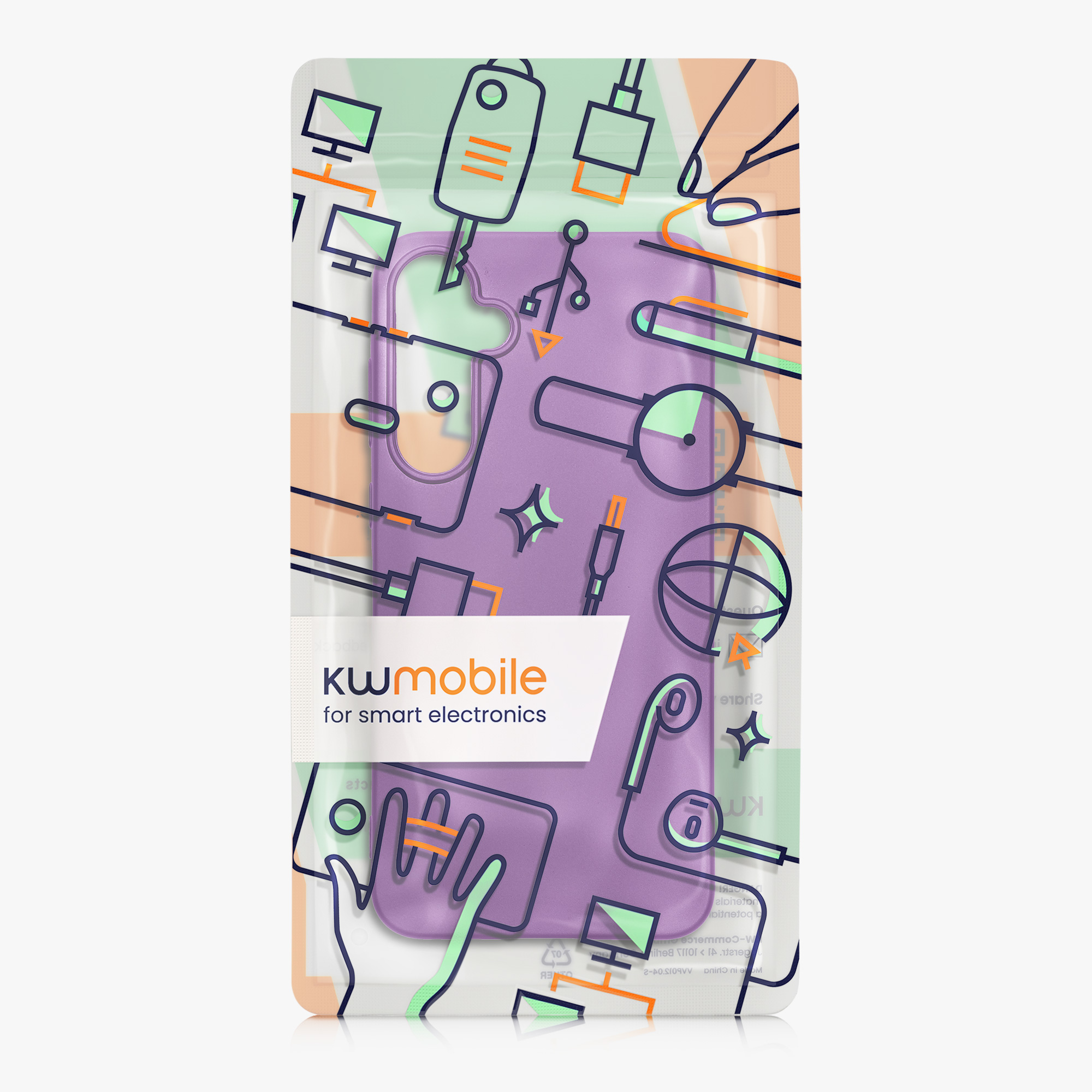 Kryt na mobil Samsung Galaxy A55 5G kwmobile TPU metalický Metalická fialová