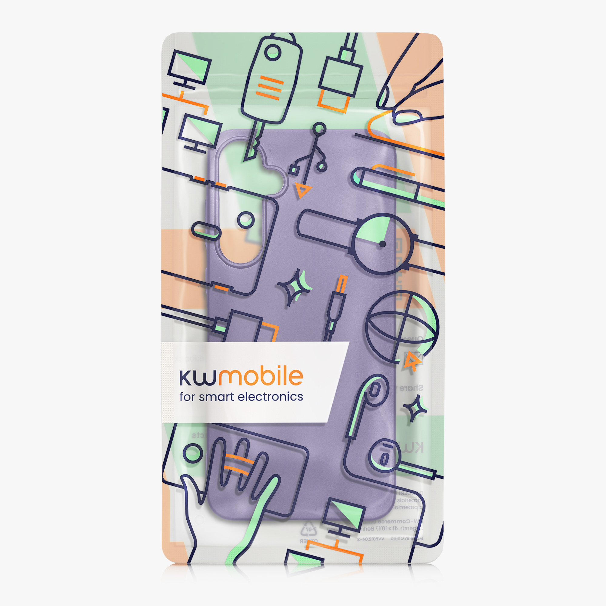 Kryt na mobil Samsung Galaxy A55 5G kwmobile TPU metalický Metalická modrá fialová