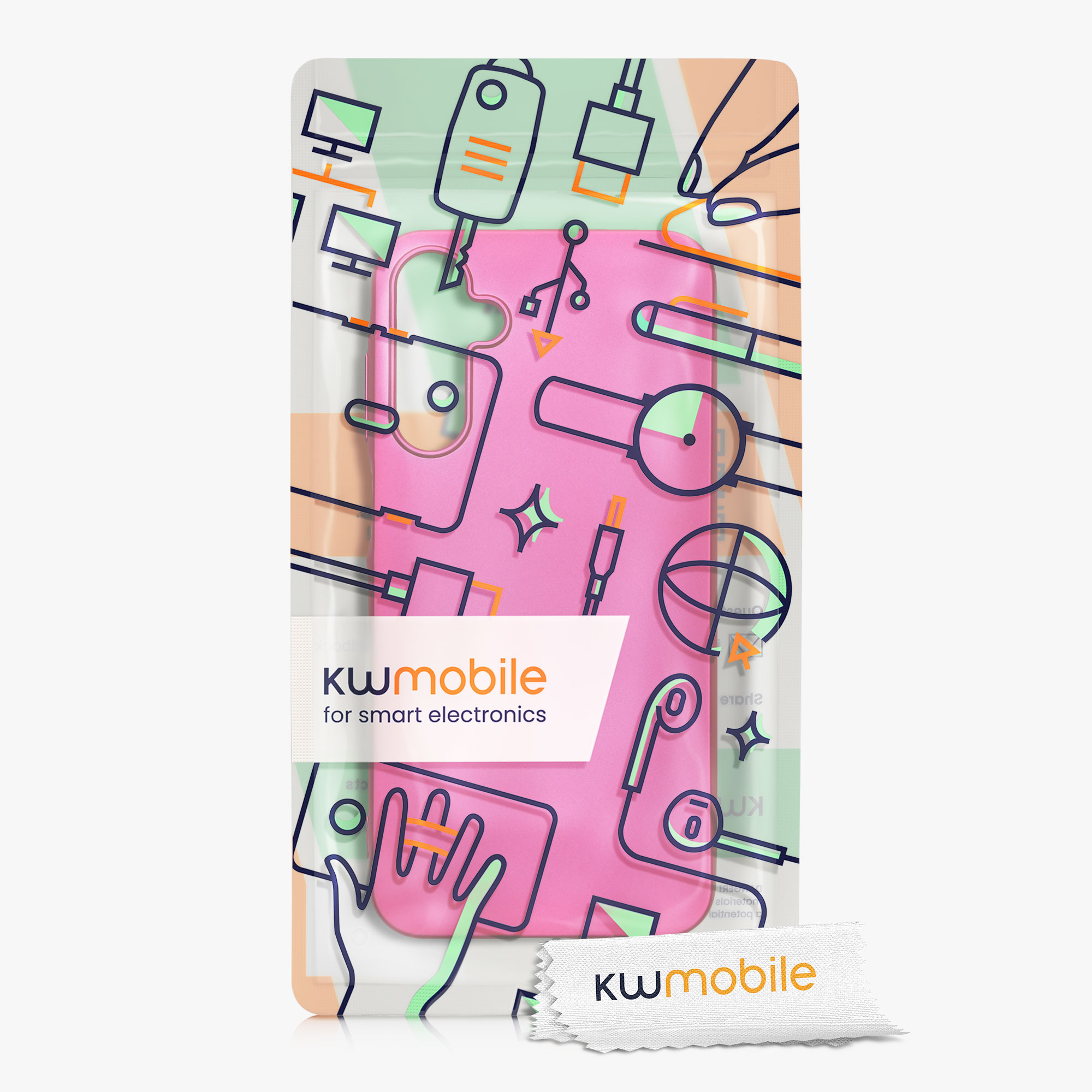 Kryt na mobil Samsung Galaxy A15 5G kwmobile TPU metalický Metalická růžová