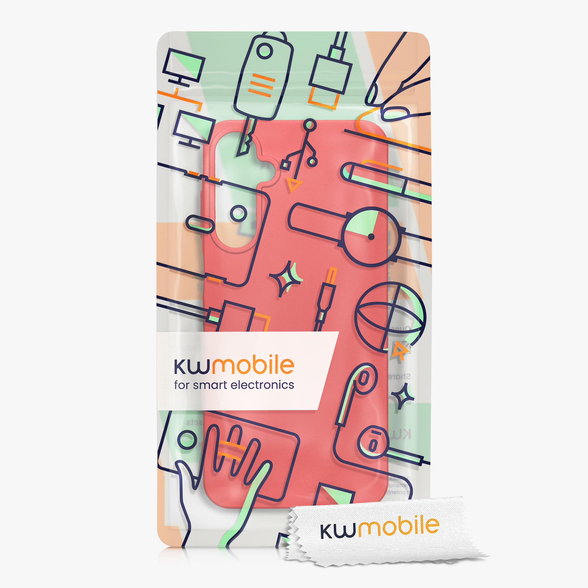 Kryt na mobil Samsung Galaxy A25 kwmobile TPU metalický Metalická tmavě červená