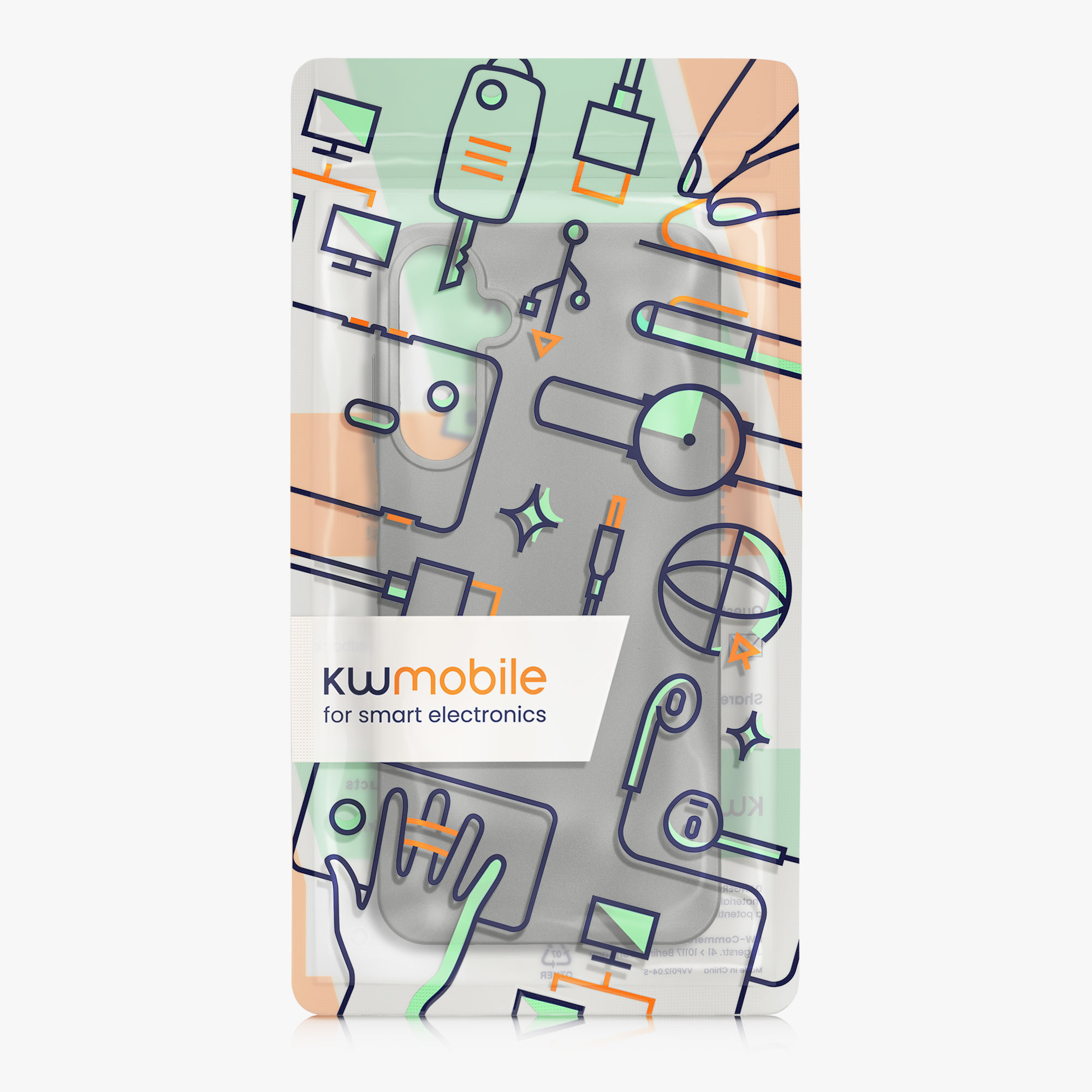 Kryt na mobil Samsung Galaxy A25 kwmobile TPU metalický Metalická šedá