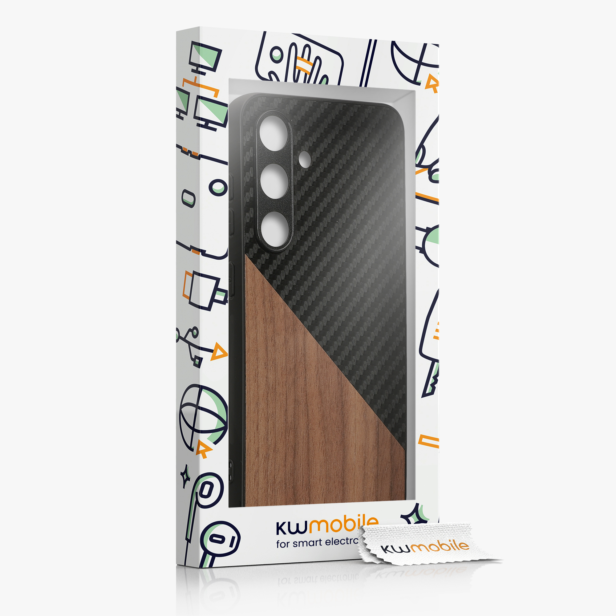 Dřevěný kryt na mobil Galaxy S24 kwmobile tmavě hnědý