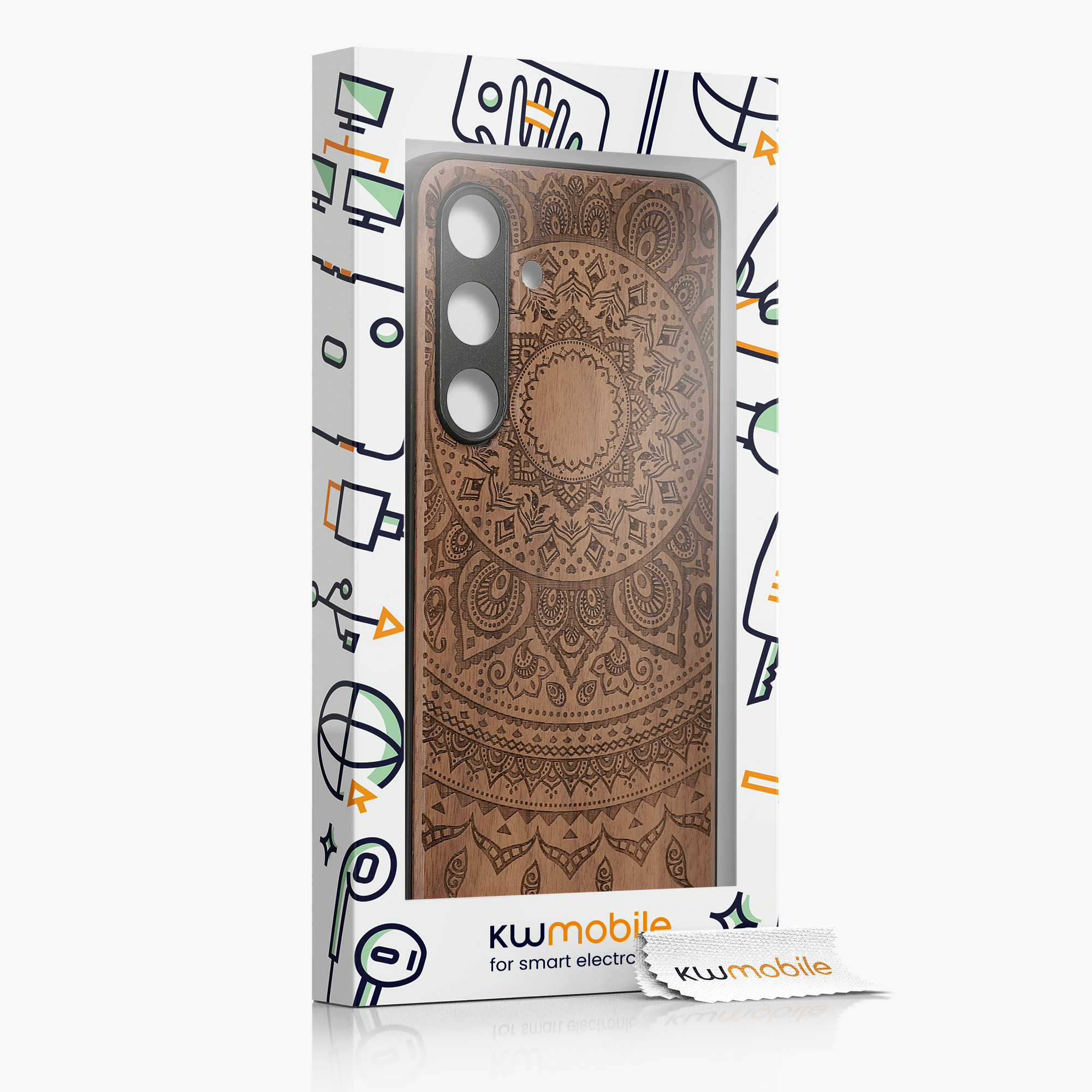 Dřevěný kryt na mobil Galaxy S24 kwmobile tmavě hnědý
