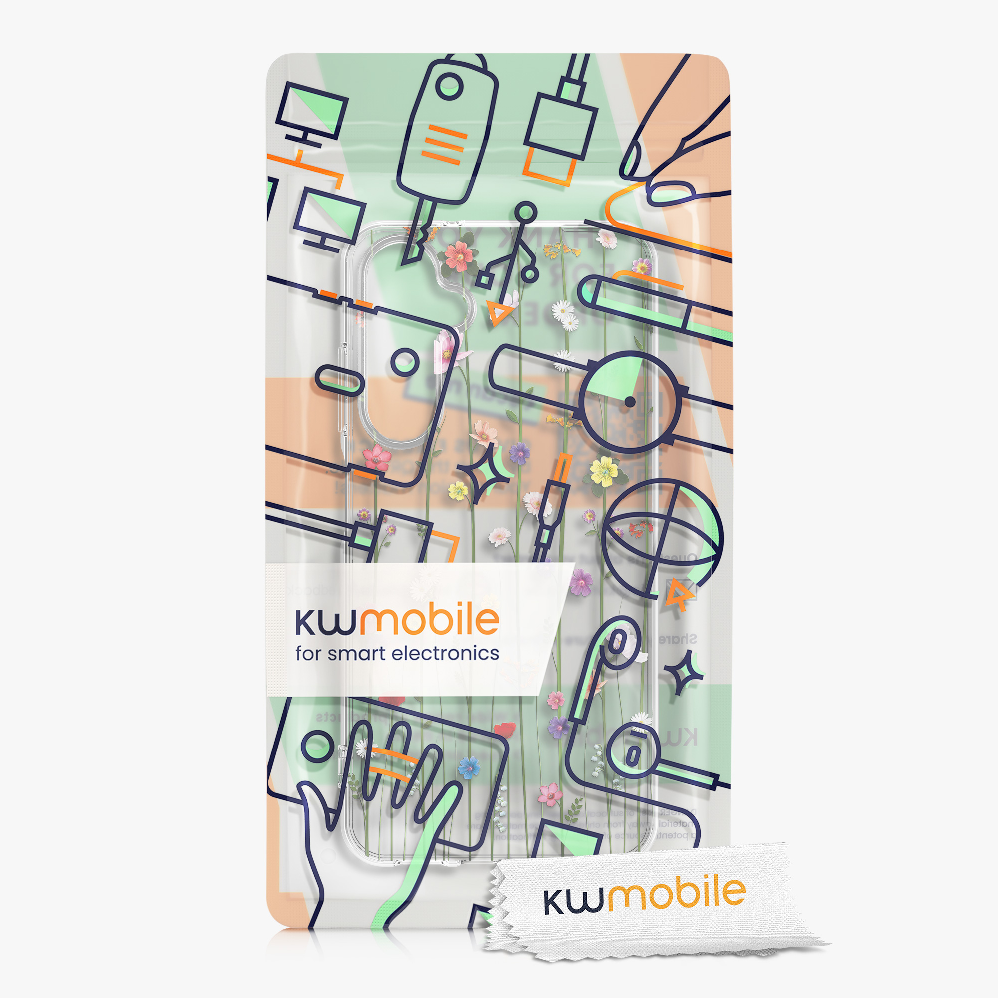 Kryt na mobil Samsung Galaxy A15 5G kwmobile motiv Wildflower Vines Vícebarevná / transparentní