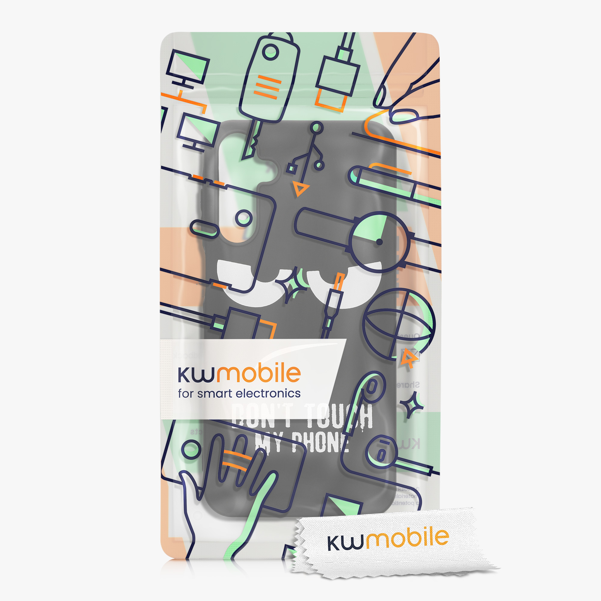 Kryt na mobil Samsung Galaxy A15 5G kwmobile motiv Don't Touch My Phone White / Black
