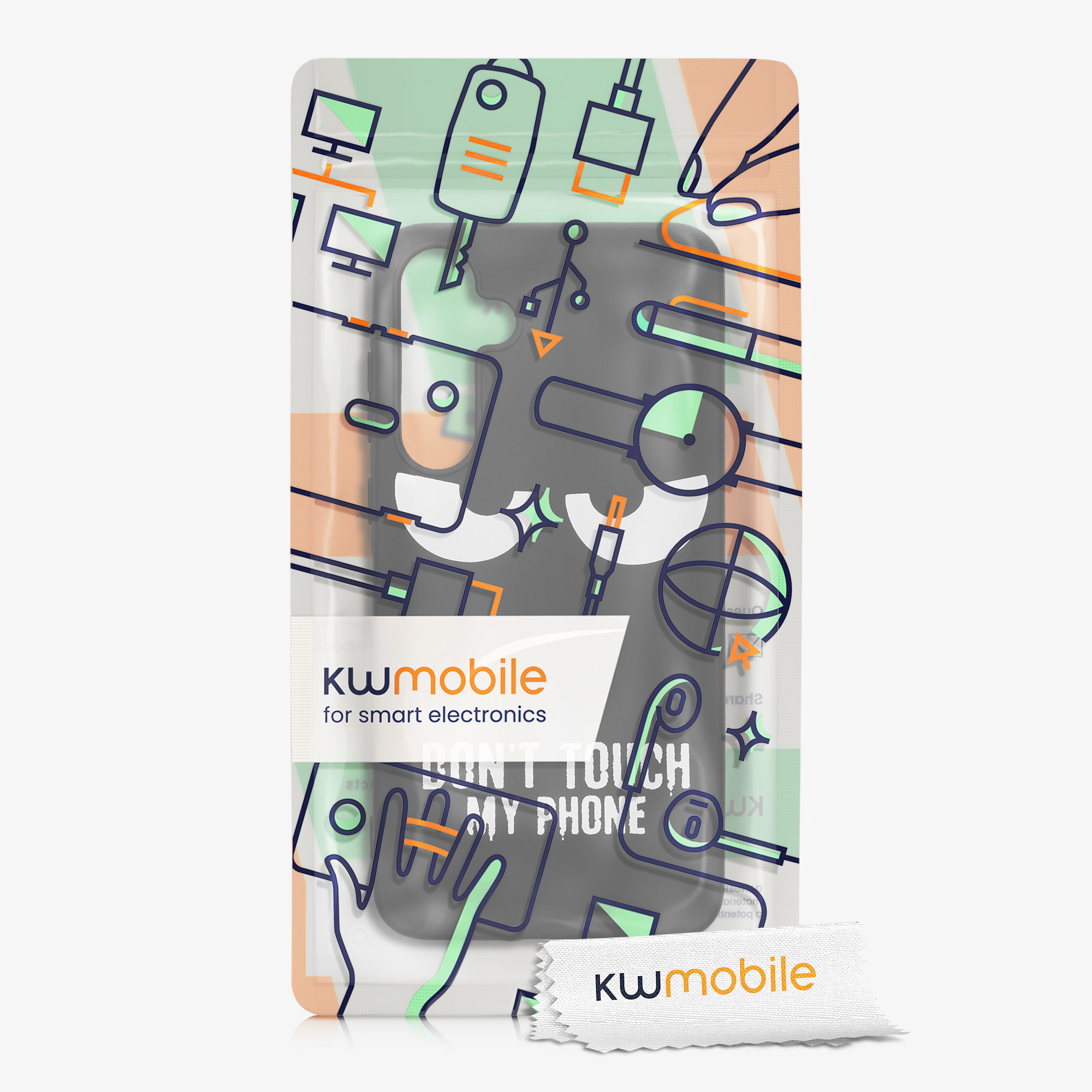 Kryt na mobil Samsung Galaxy A35 - kwmobile Motiv Don't Touch My Phone bílo-černý