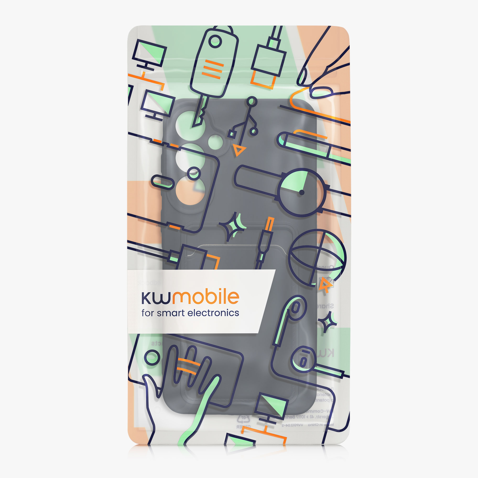 Kryt na mobil Samsung Galaxy A55 5G kwmobile TPU s přihrádkou na kartu Tmavě modrá