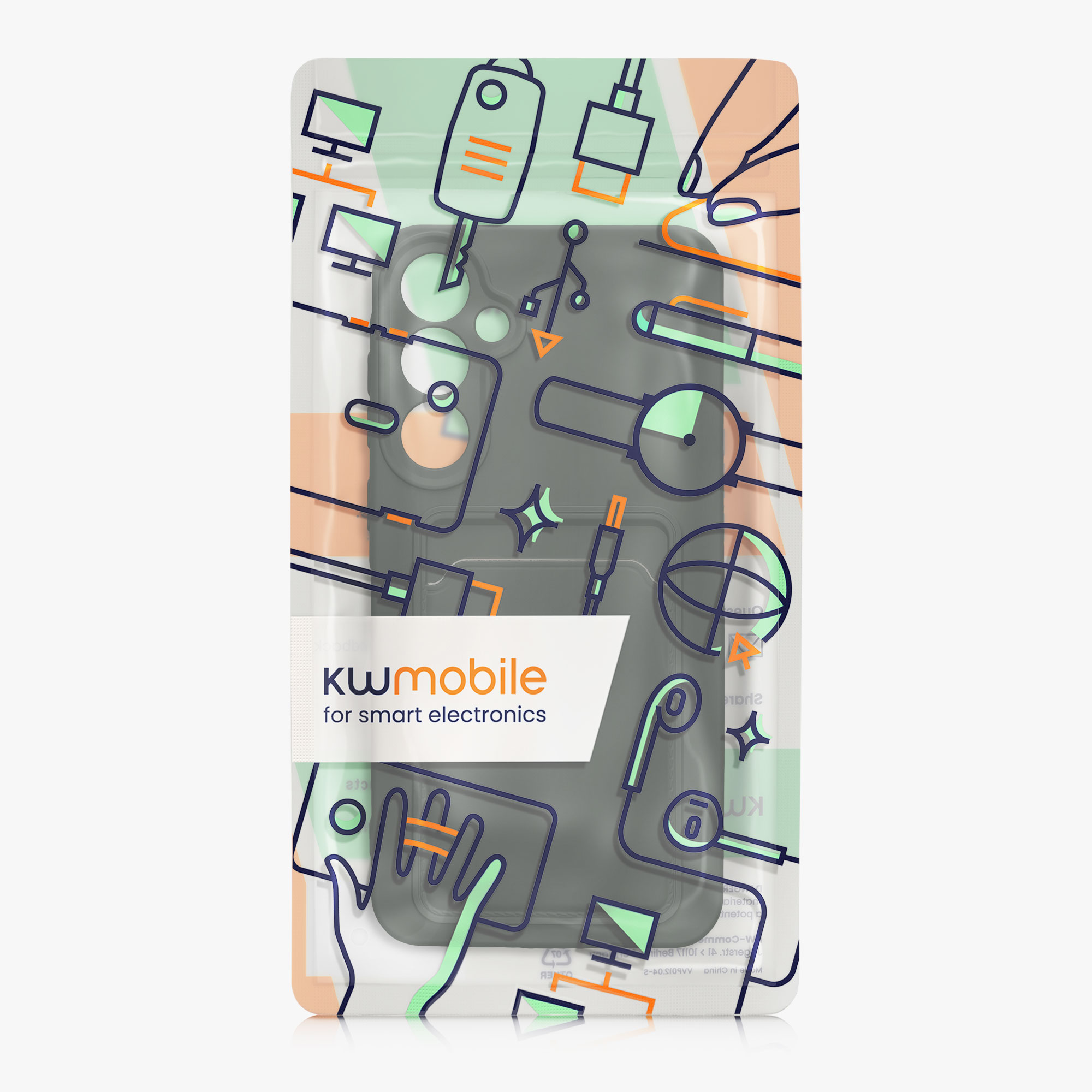 Kryt na mobil Samsung Galaxy A55 5G kwmobile TPU s přihrádkou na kartu Tmavě zelená