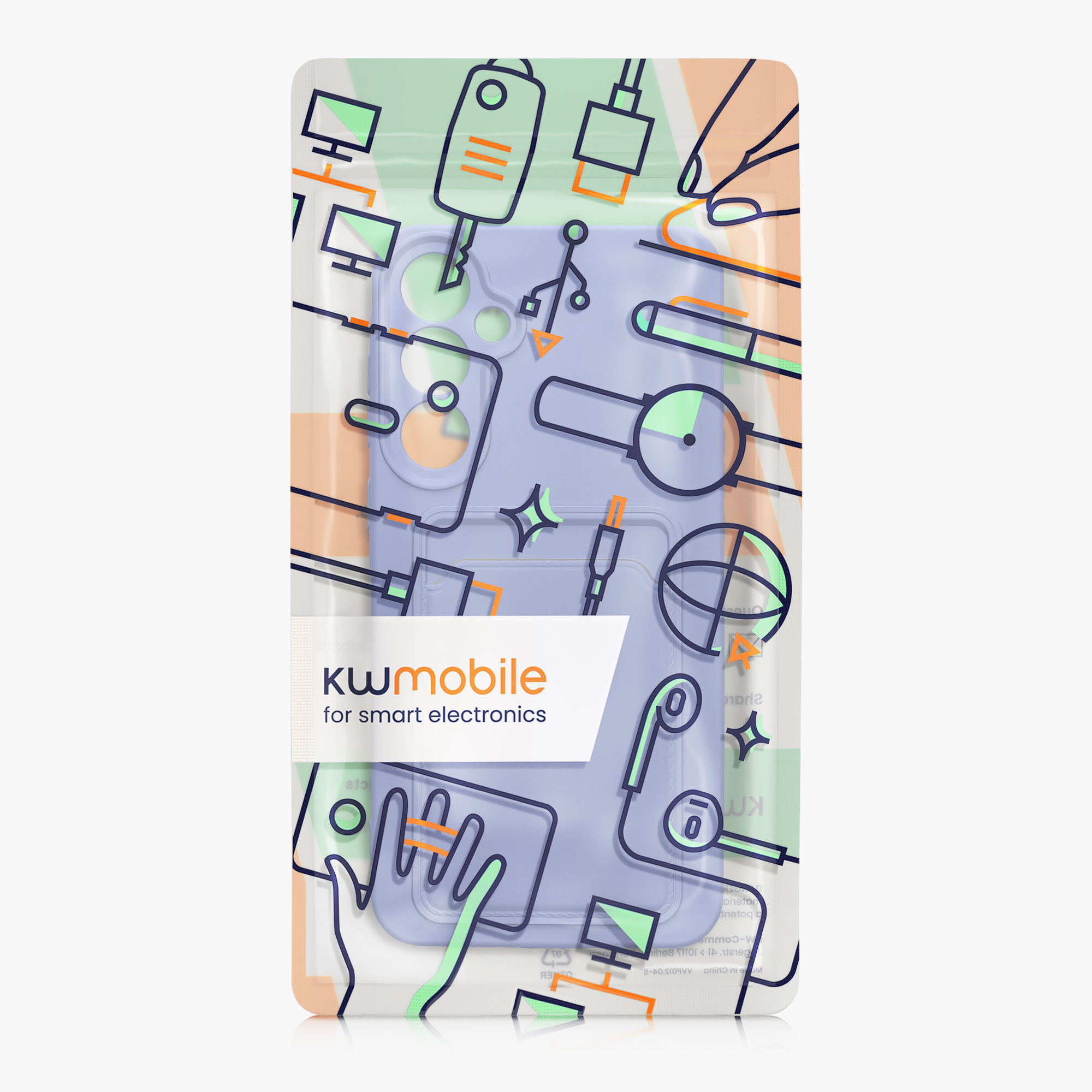 Kryt na mobil Samsung Galaxy A55 5G kwmobile TPU s přihrádkou na kartu Levandulová