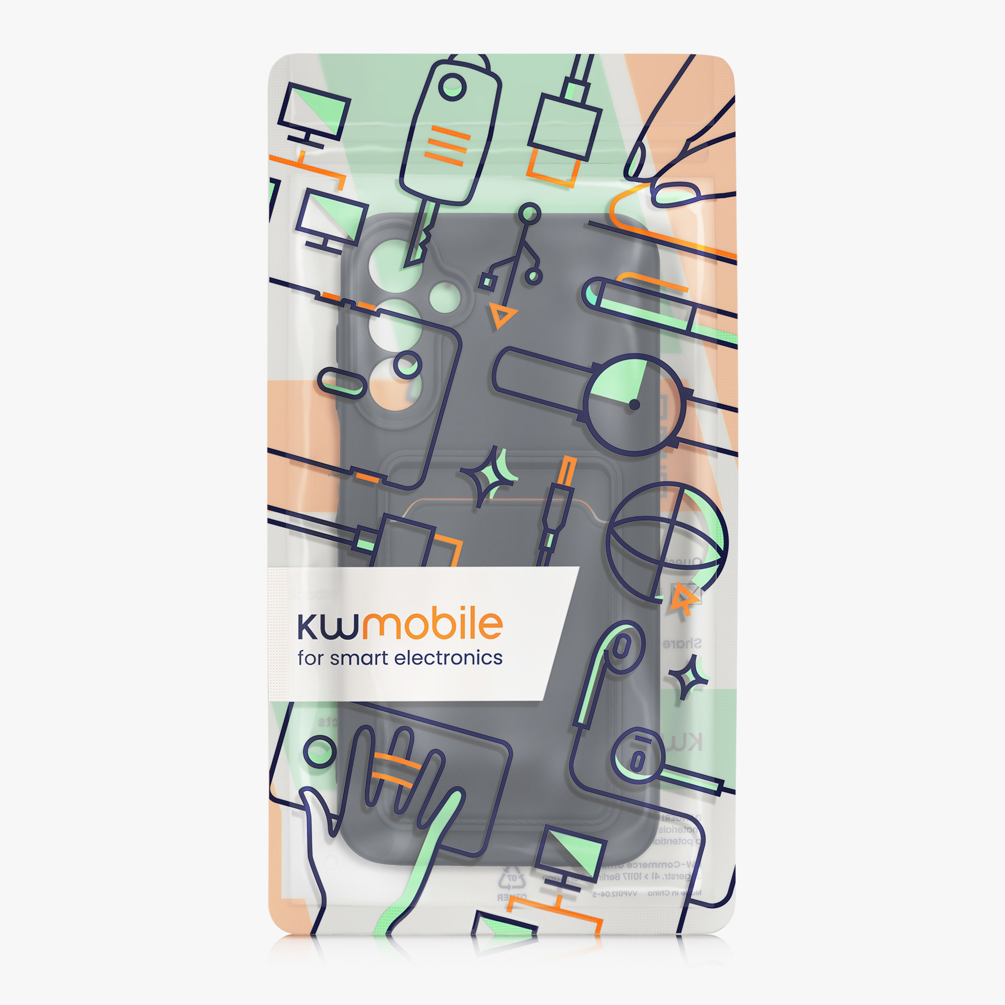 Kryt na mobil Samsung Galaxy A15 5G kwmobile TPU s přihrádkou na kartu Tmavě modrá