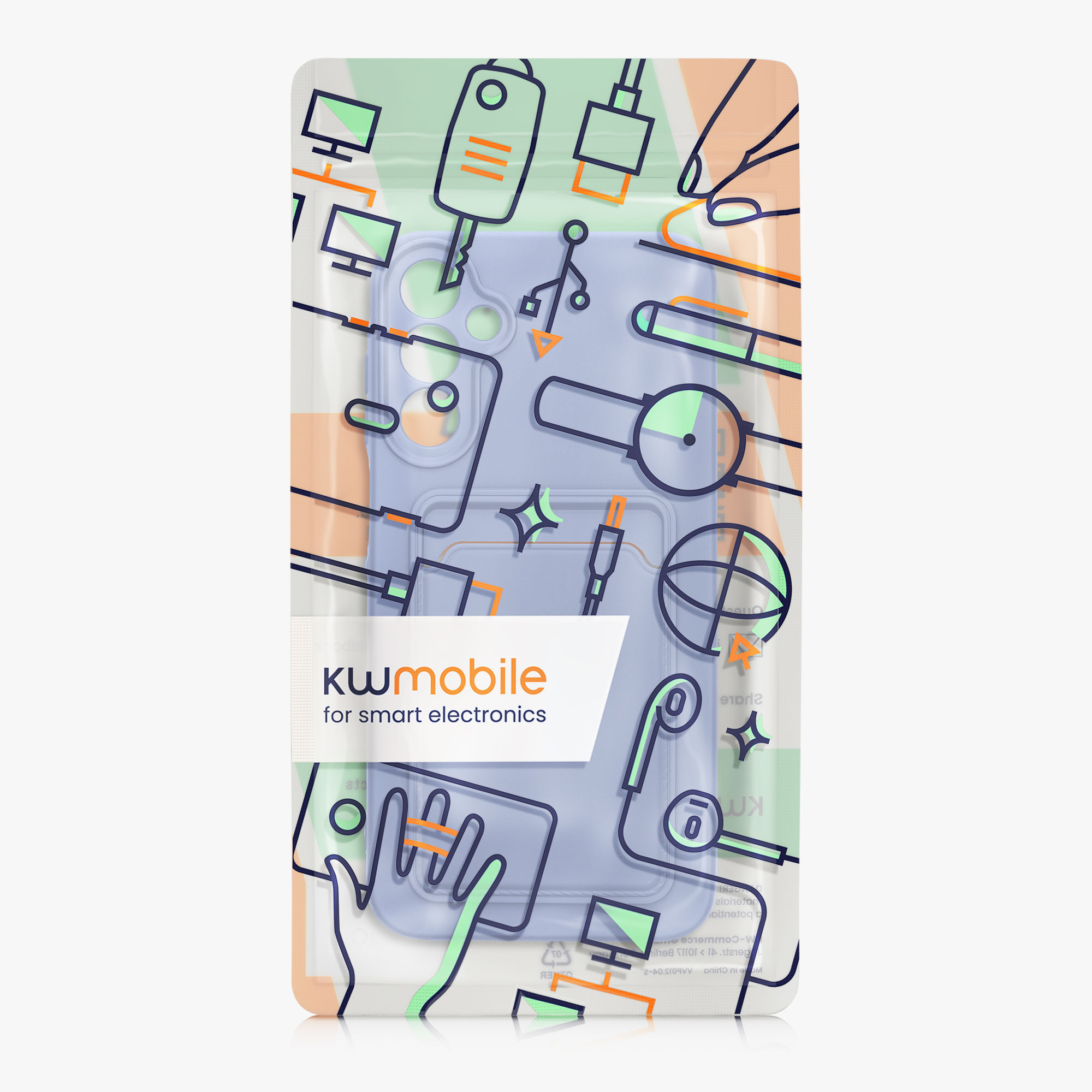 Kryt na mobil Samsung Galaxy A15 5G kwmobile TPU s přihrádkou na kartu Levandulová