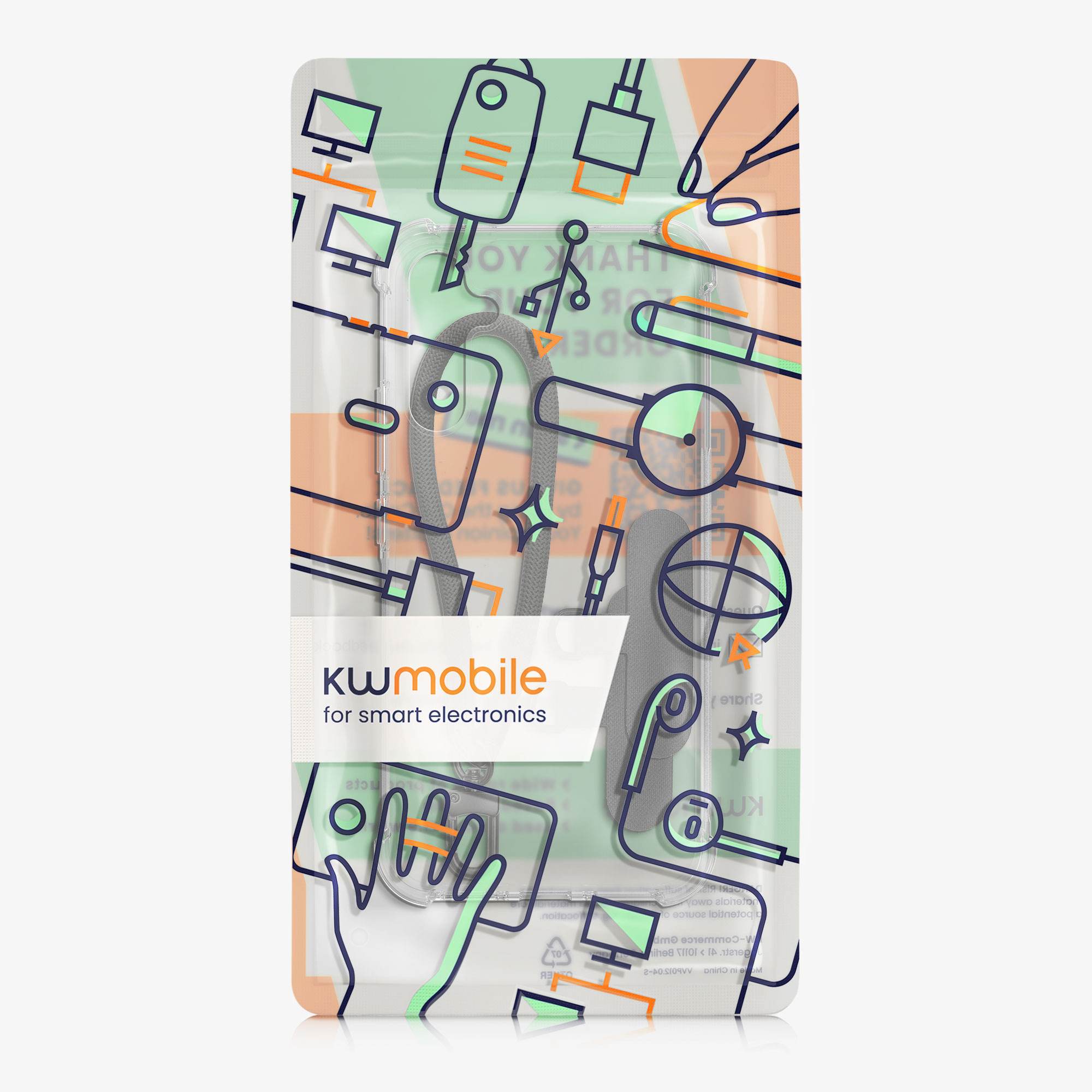 Průhledný kryt na mobil Samsung Galaxy A54 5G kwmobile TPU s poutkem na zápěstí transparentní