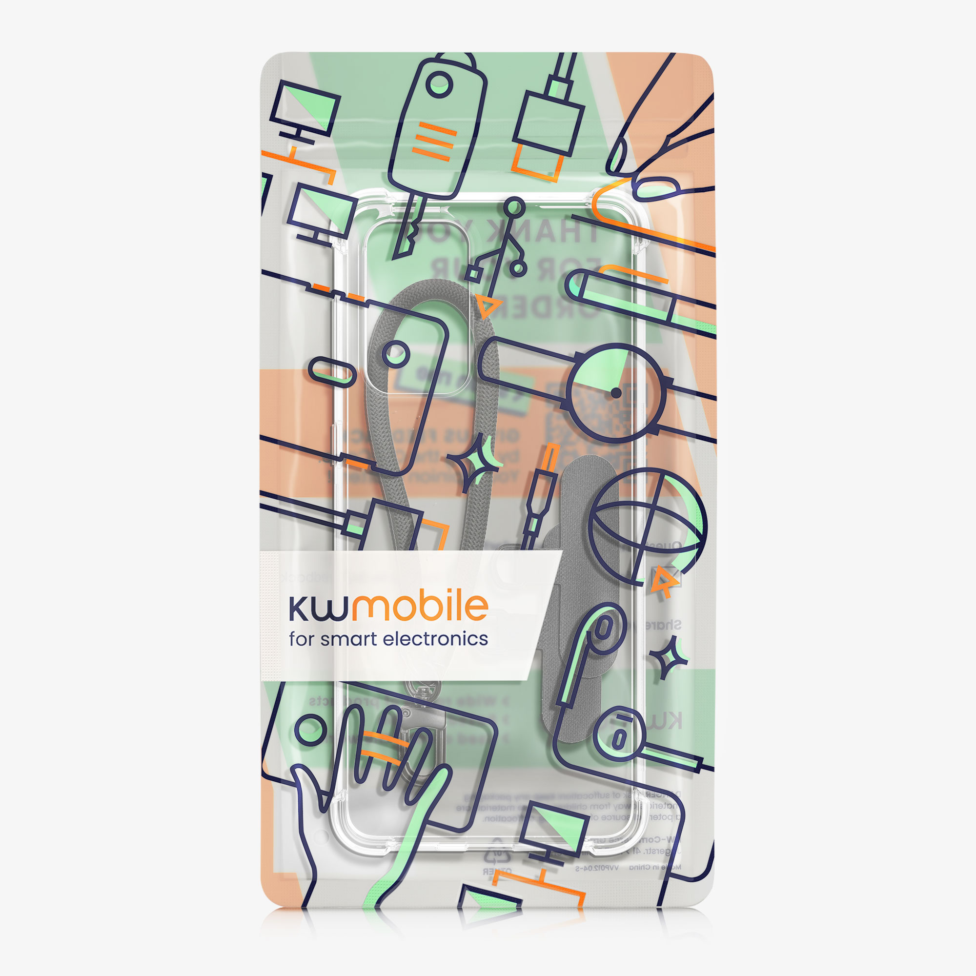 Průhledný kryt na mobil Samsung Galaxy A33 5G kwmobile TPU s poutkem na zápěstí Transparentní / černá